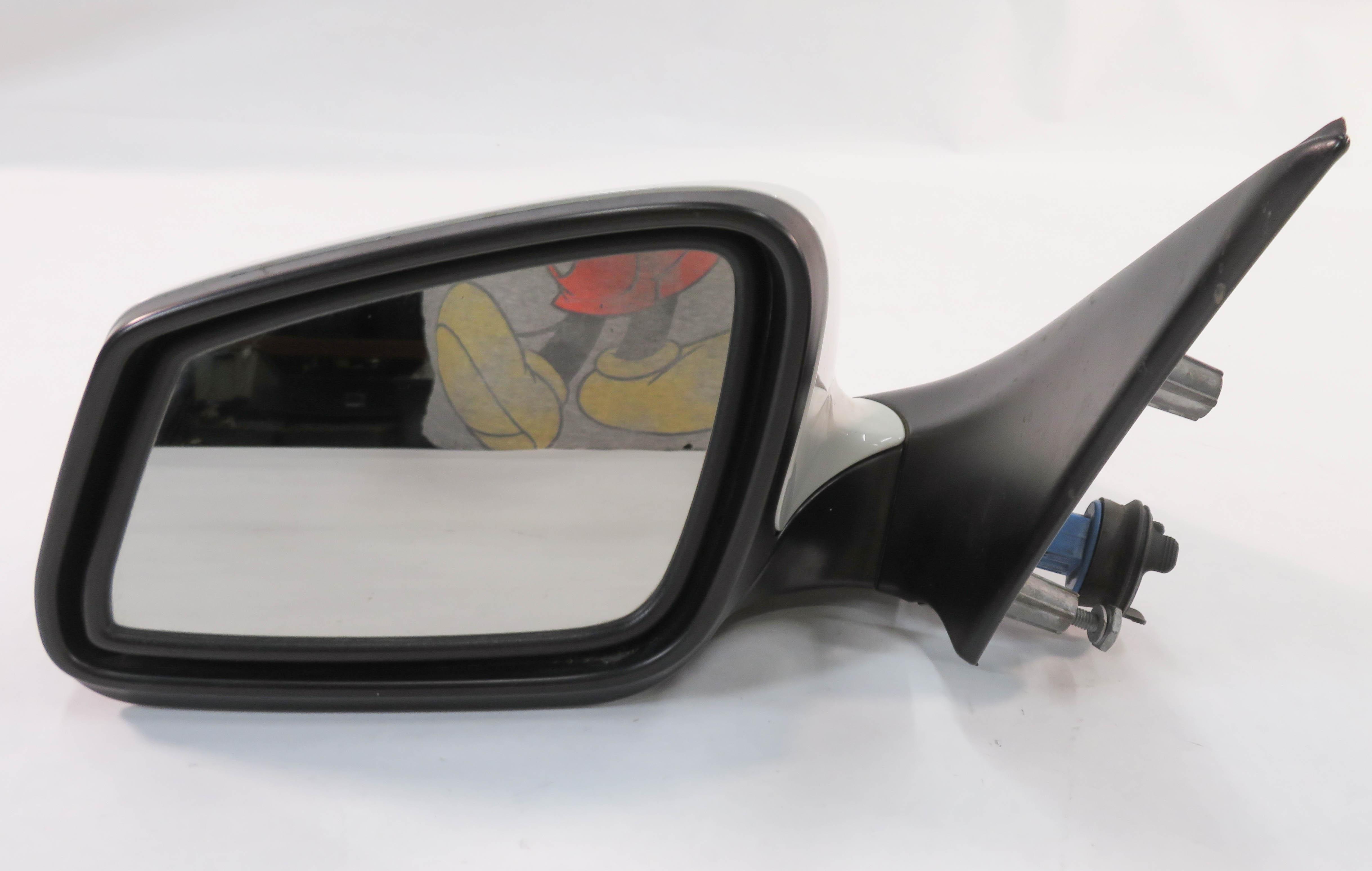 11-12 BMW 528i 535i 550i (F10) LEFT - PFOLD HEAT AUTODIM CAMERA MIRROR (WHITE) — exact item pictured
