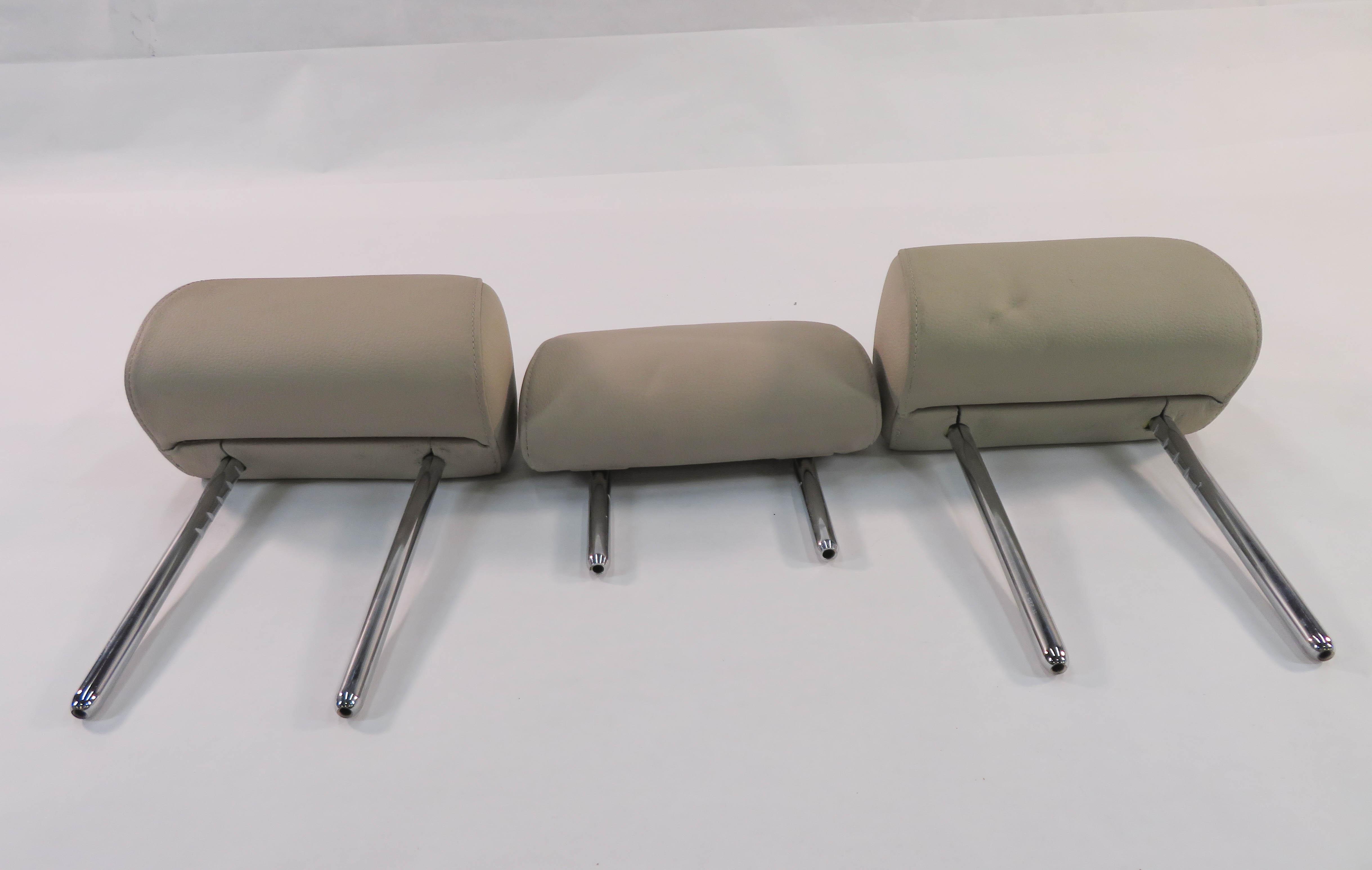 2012 BMW 535i (F10) REAR - LEFT / CENTER / RIGHT - HEADREST SET (OYSTER LEATHER) — exact item pictured