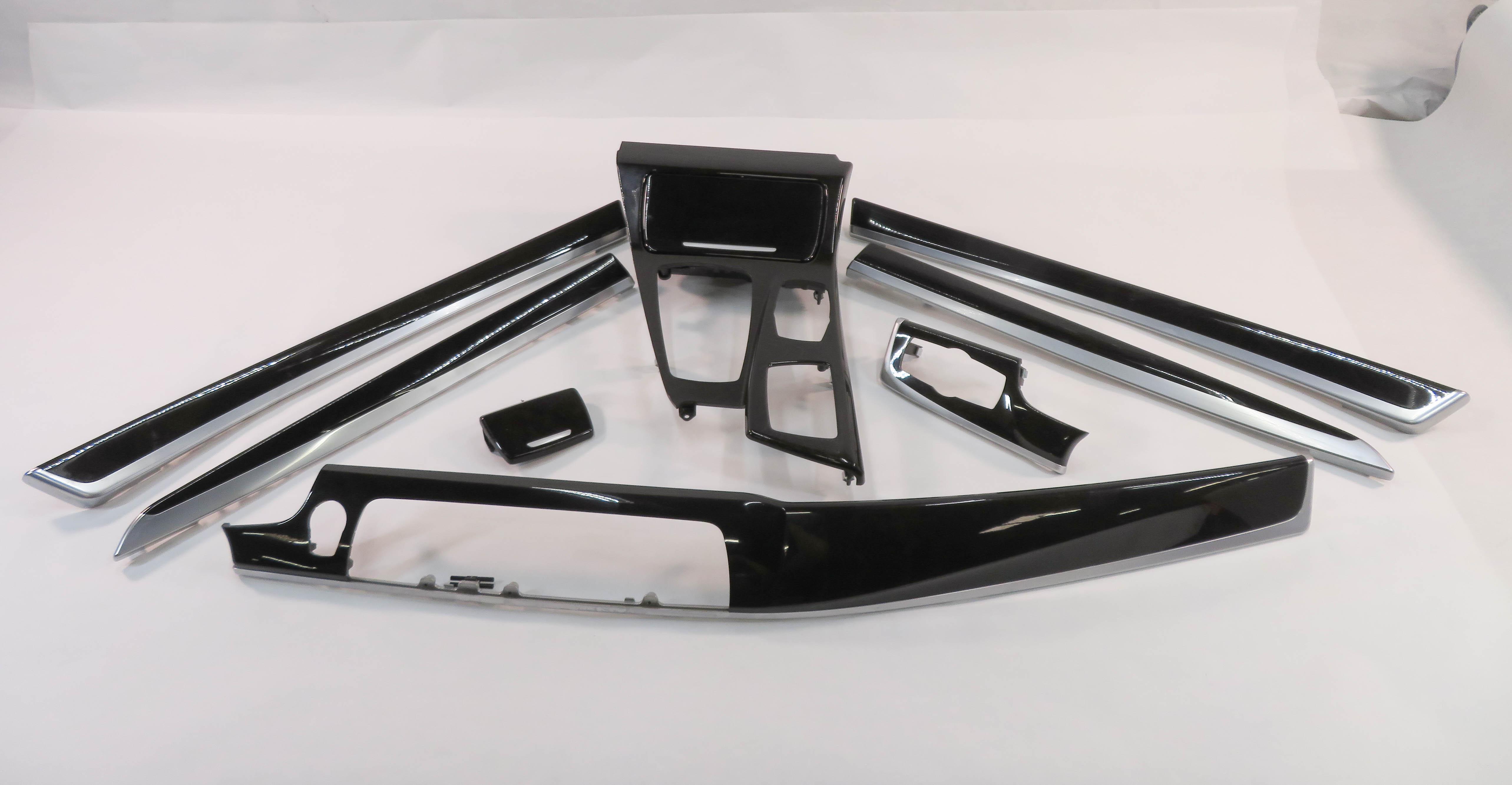 2011 BMW 535i (F10) DASH DOOR CONSOLE (FINE ASH GRAIN) WOOD TRIM SET-8 — exact item pictured