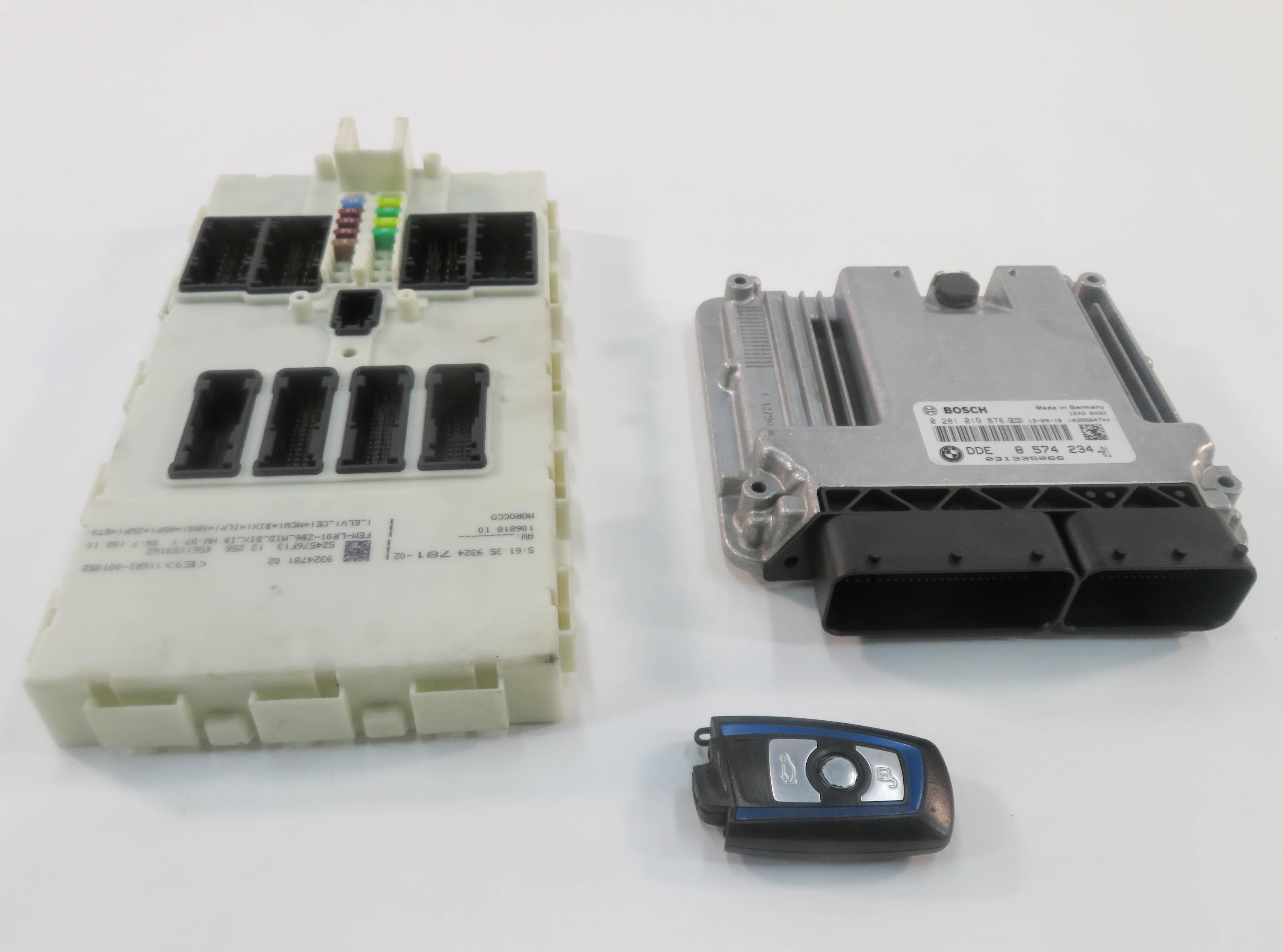 14-17 BMW 328i X3 (F25 F30) 2.0L N47T DIESEL ECM DME IMMOBILIZER MODULE KEY SET — exact item pictured