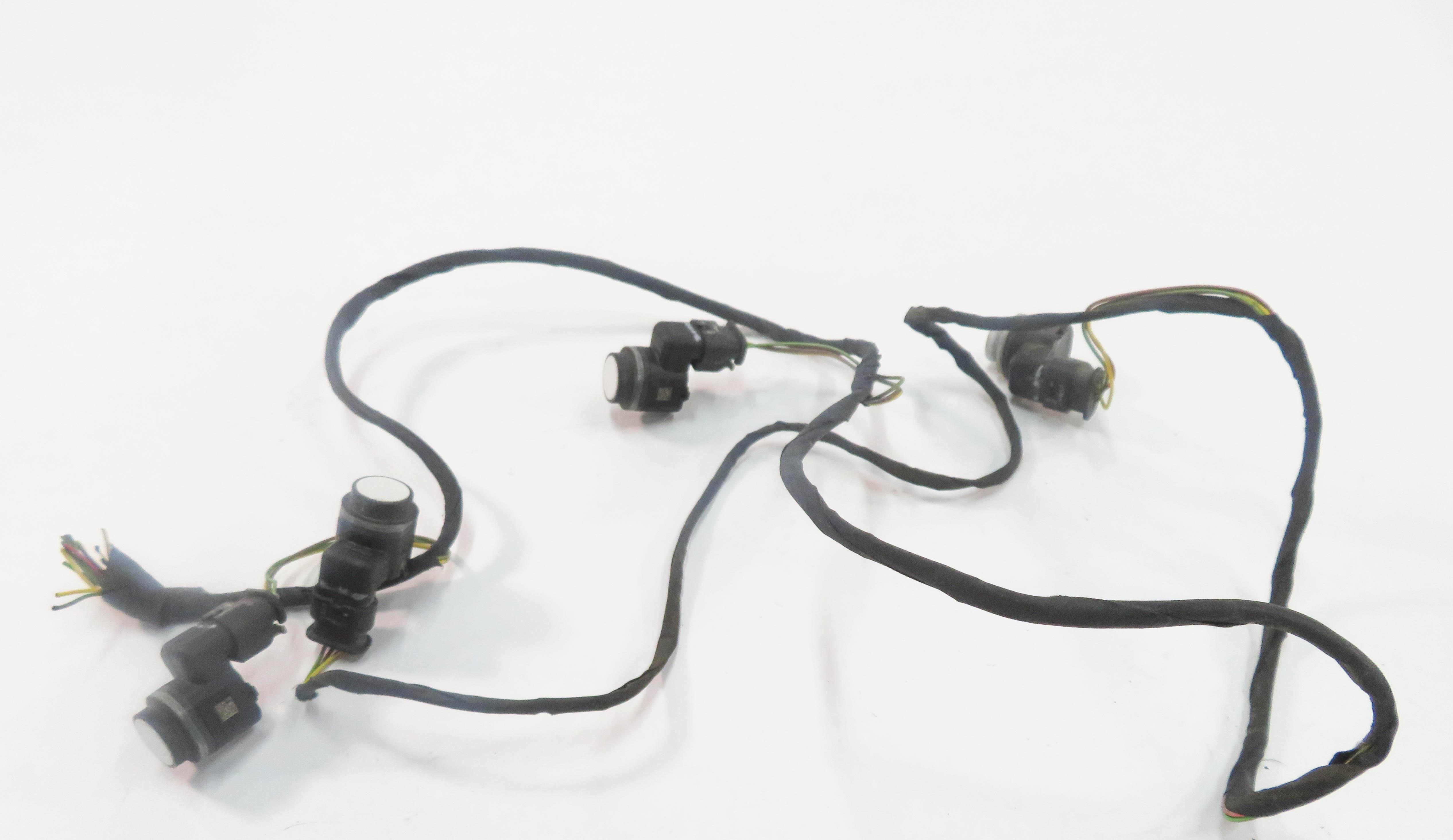 2013 BMW 750i (F01) REAR PDC PARK DISTANCE SENSOR SET-4 w/ HARNESS (WHITE 300) — exact item pictured