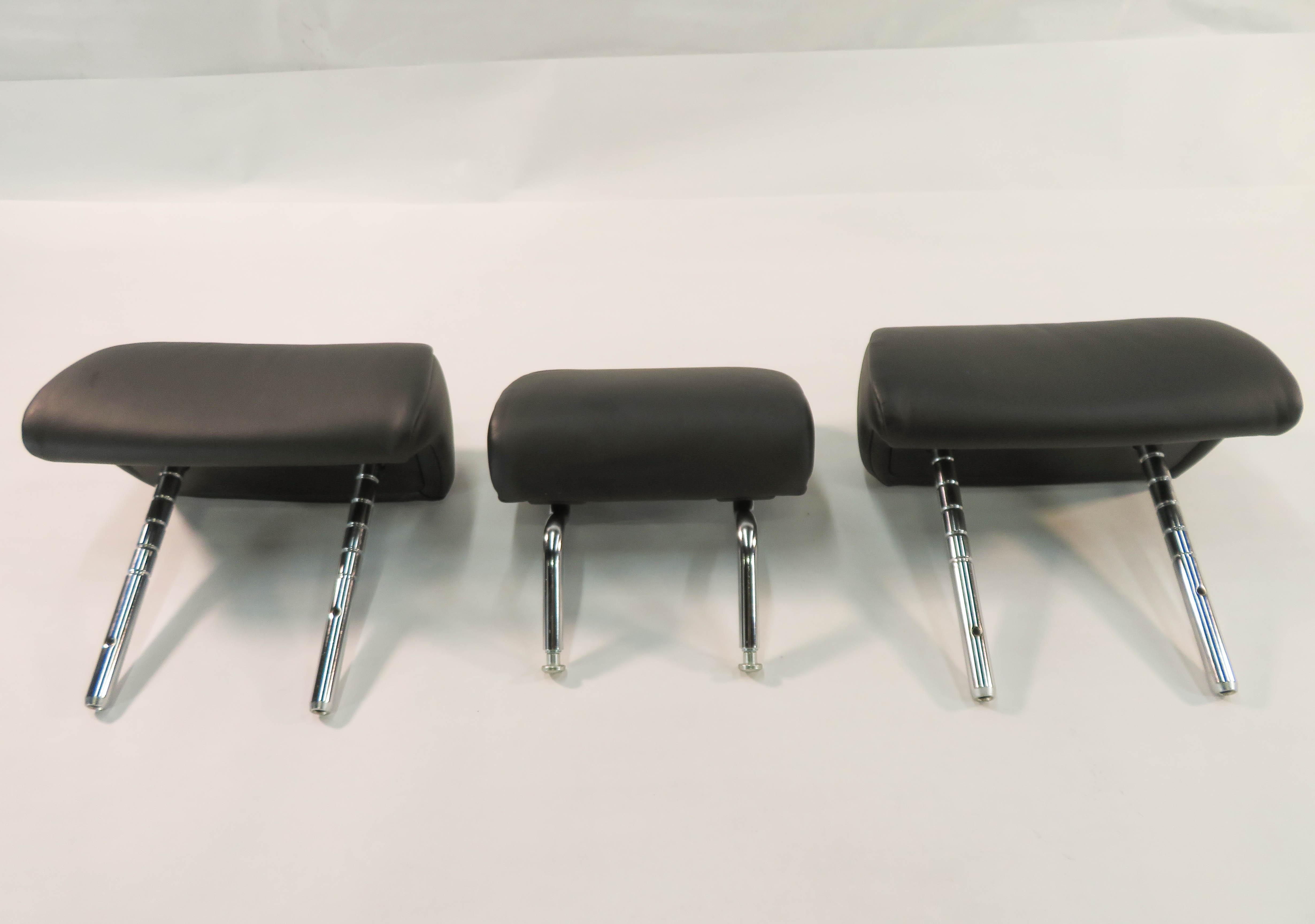2013 BMW 750i (F01) REAR - LEFT / CENTER / RIGHT - HEADREST SET (BLACK LEATHER) — exact item pictured