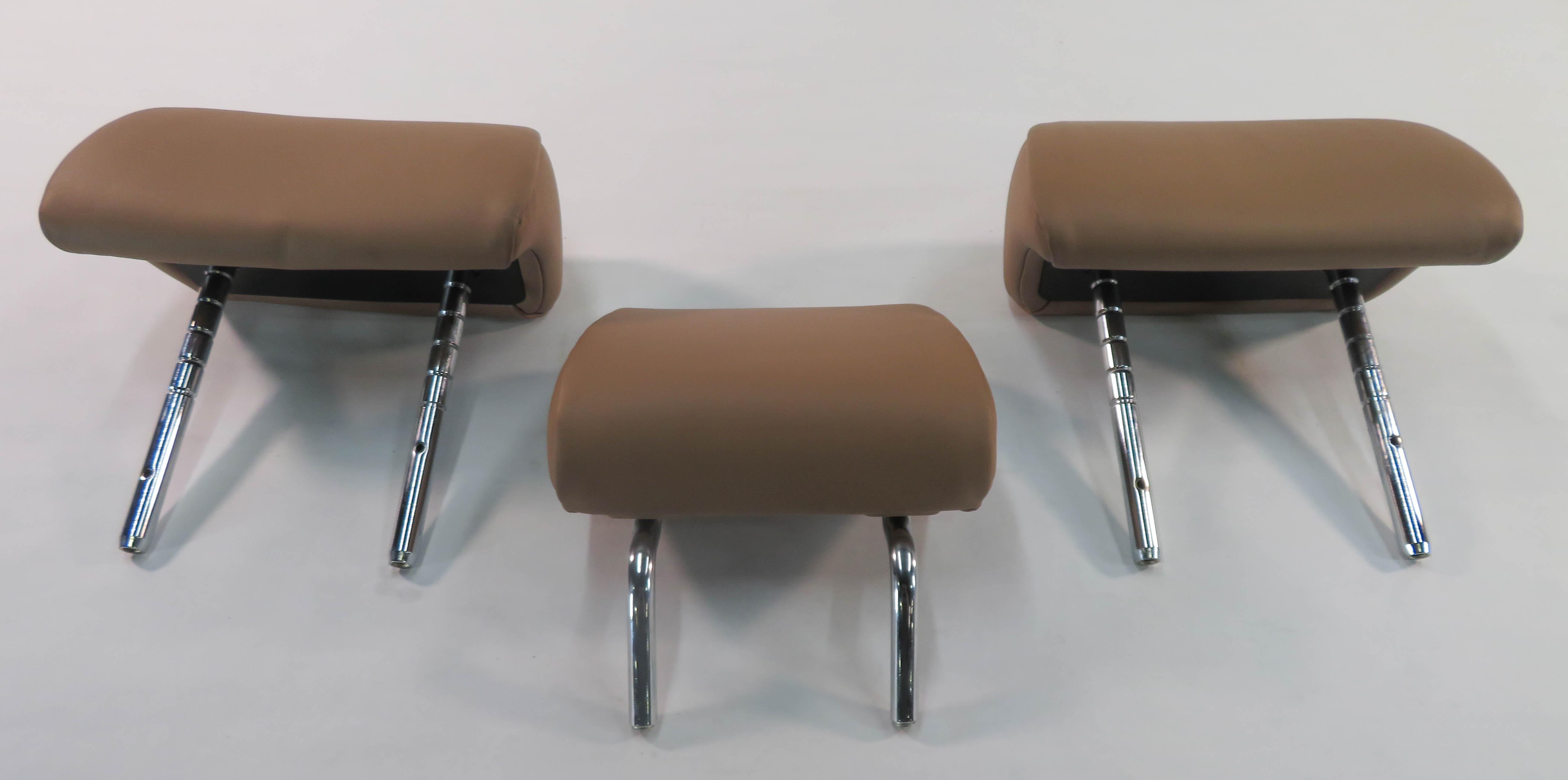 2010 BMW 750i (F01) REAR - LEFT / CENTER / RIGHT - HEADREST SET (SADDLE BROWN) — exact item pictured