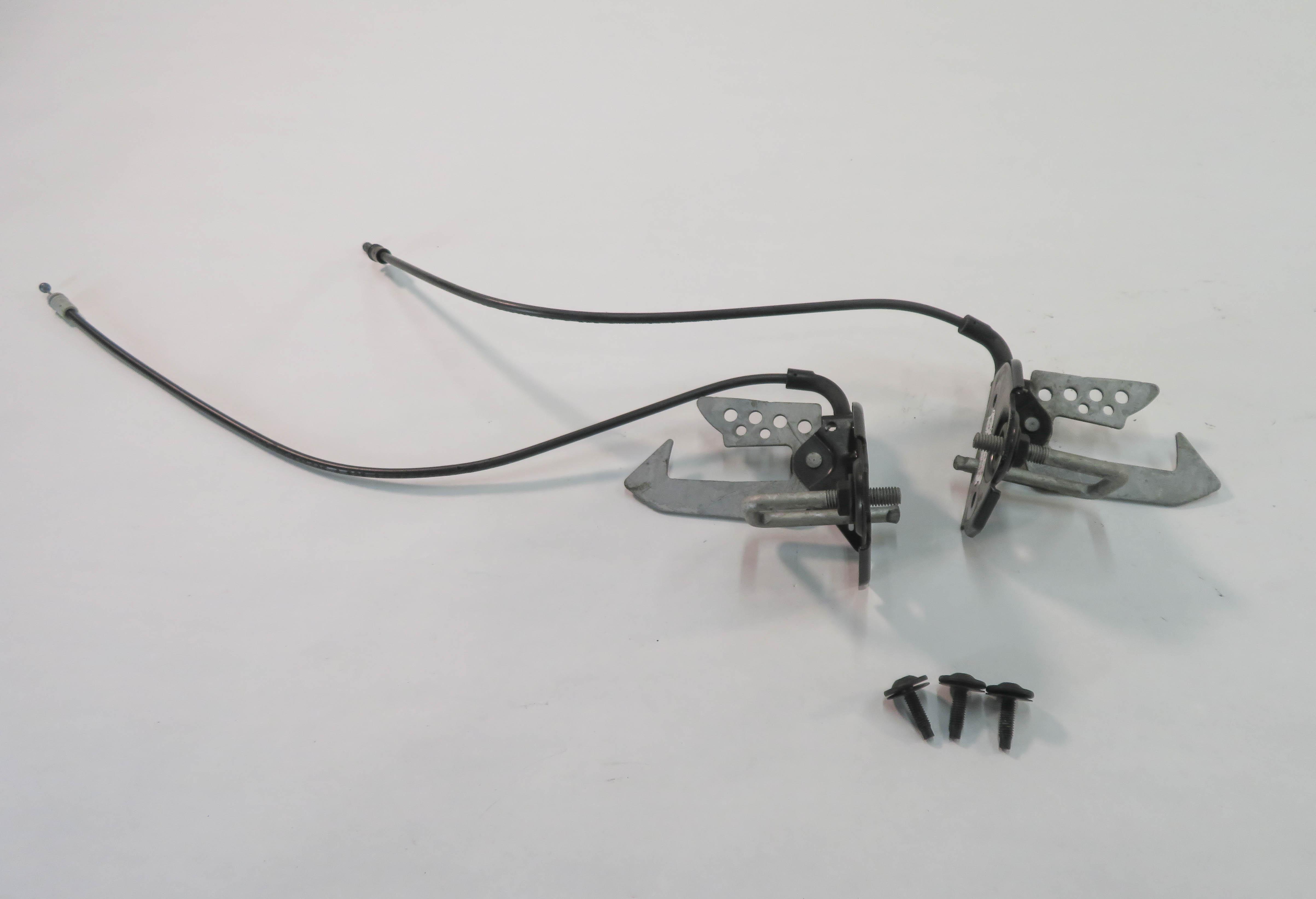 2010 BMW 750i (F01) FRONT HOOD SAFETY LATCH SET w/ CABLES — exact item pictured