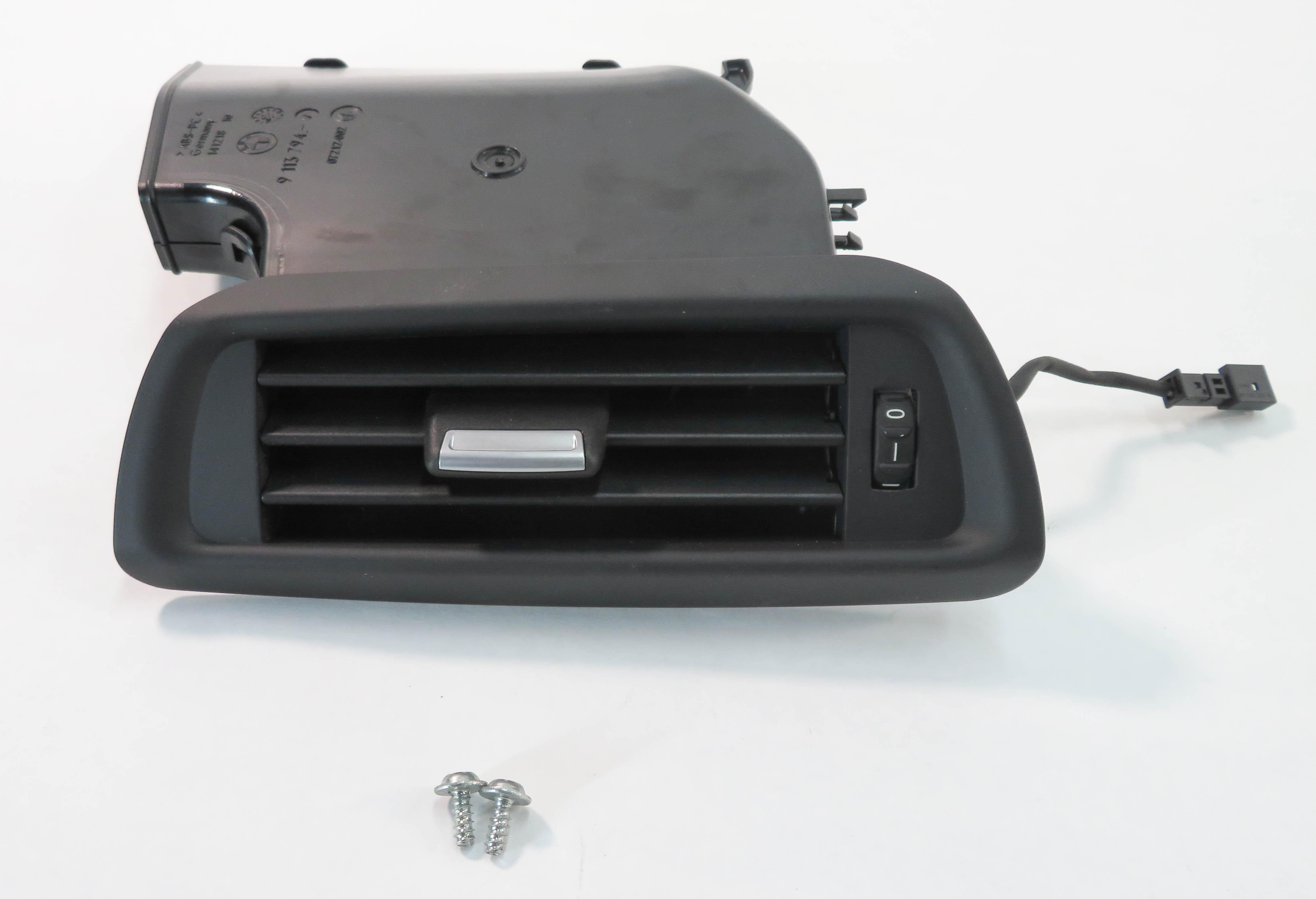 2010 BMW 750i (F01) RIGHT PASSENGER REAR PILLAR HEATER A/C AIR VENT (BLACK) — exact item pictured