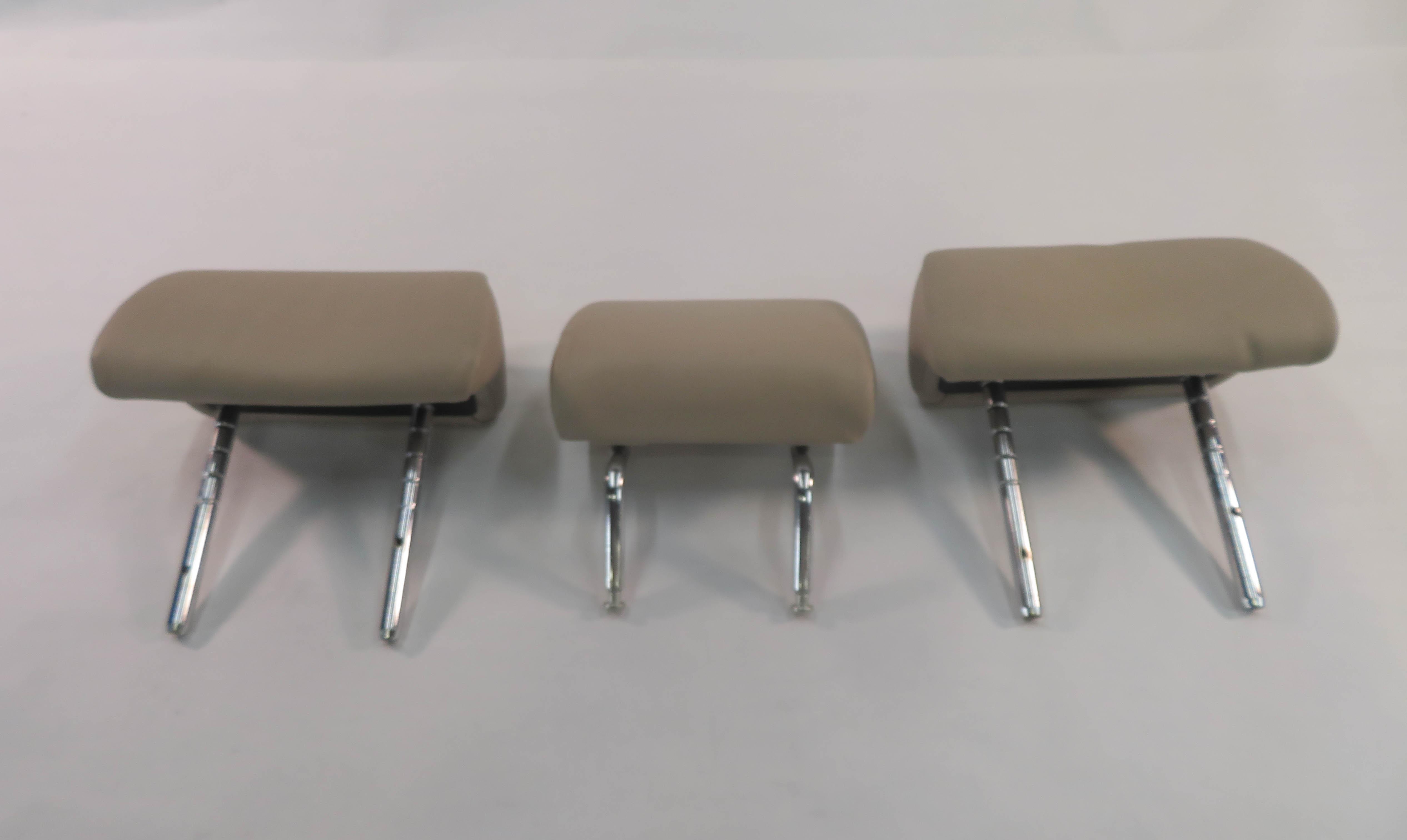 2009 BMW 750i (F01) REAR - LEFT / CENTER / RIGHT HEADREST SET (OYSTER LEATHER) — exact item pictured