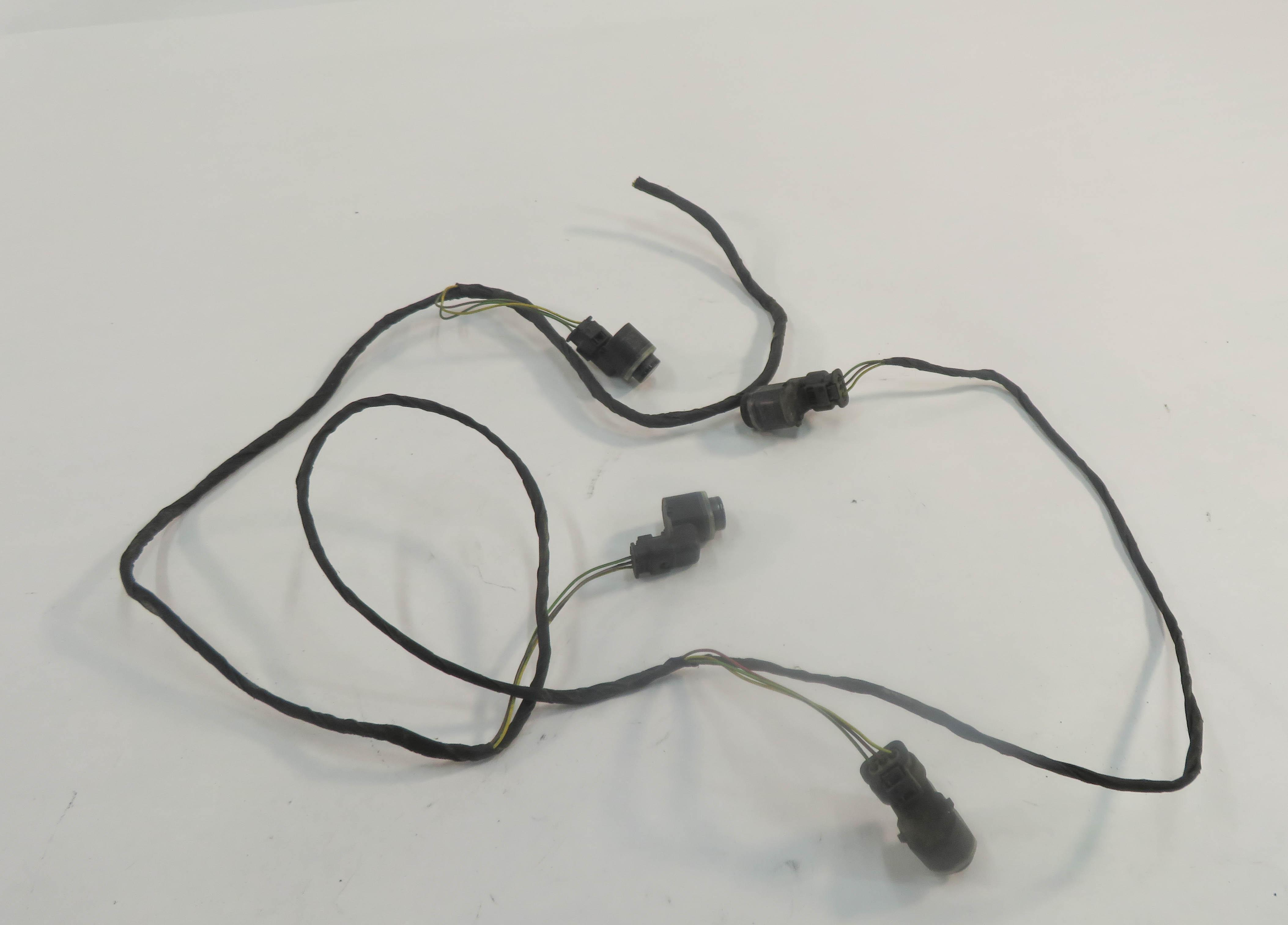 2009 BMW 750i (F01) REAR PDC PARK DISTANCE SENSOR SET-4 w/ HARNESS (BLACK 475) — exact item pictured