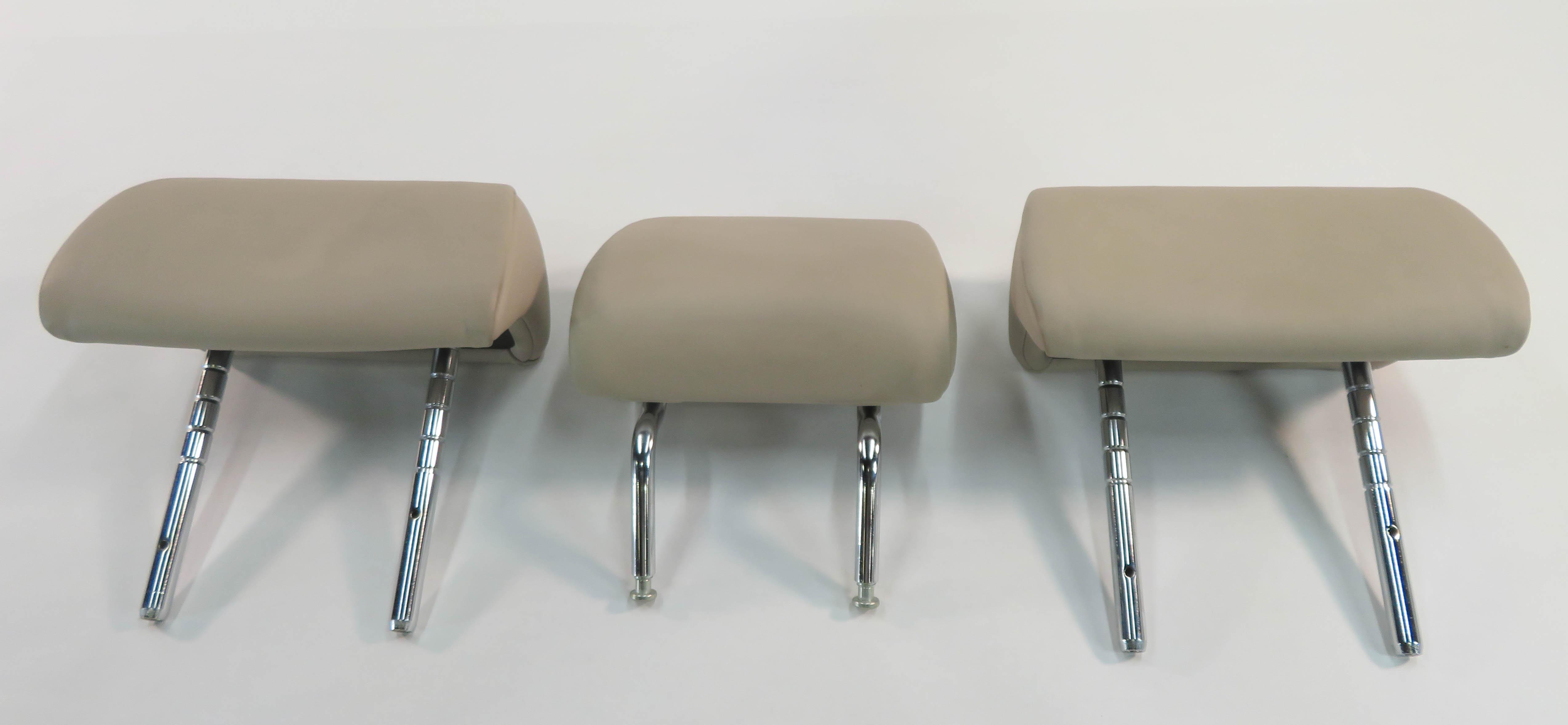 2009 BMW 750i (F01) REAR - LEFT / CENTER / RIGHT - HEADREST SET (OYSTER LEATHER) — exact item pictured