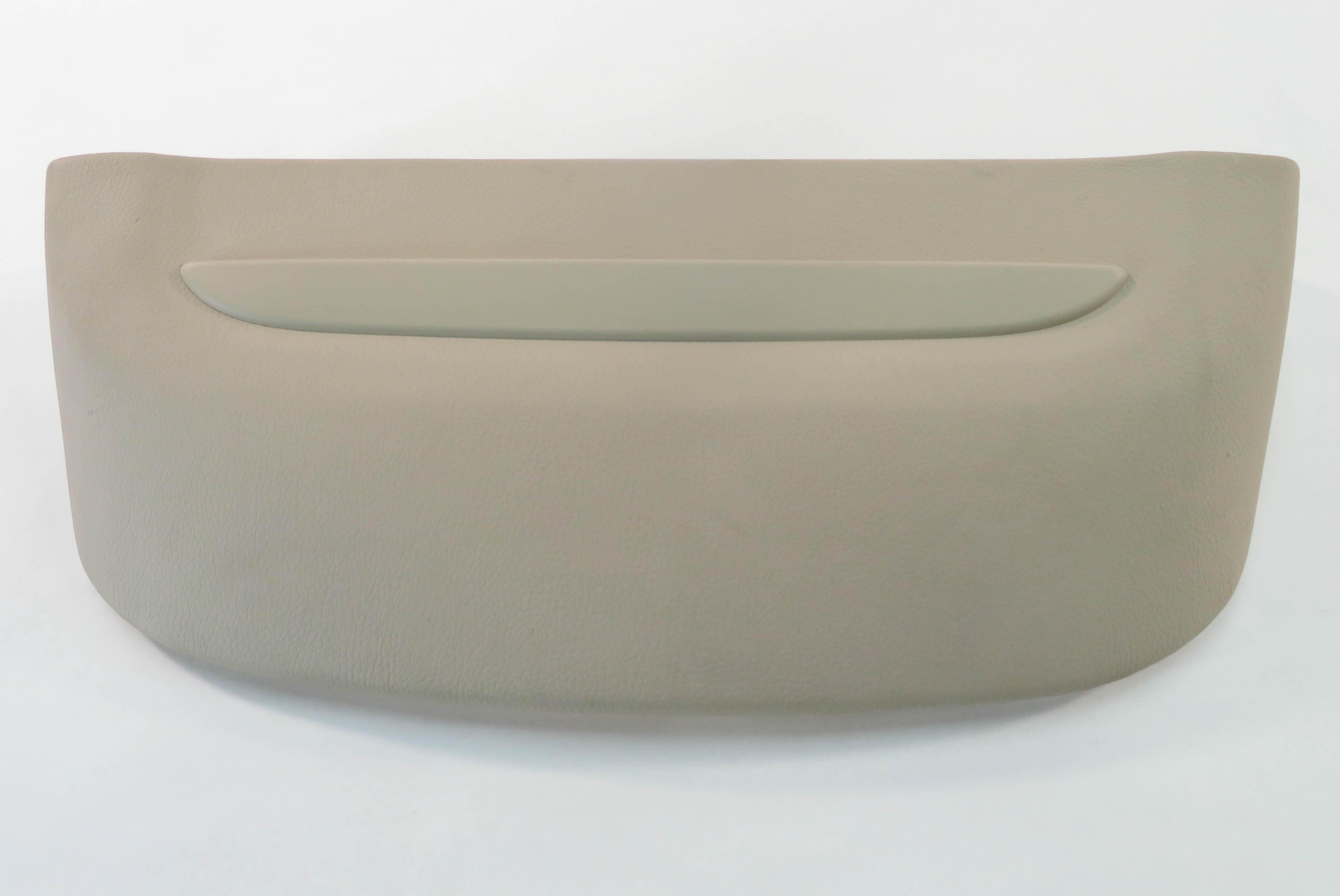 2009 BMW 750i (F01) LEFT FRONT DRIVER SEAT BACK TRIM COVER (OYSTER LEATHER) — exact item pictured