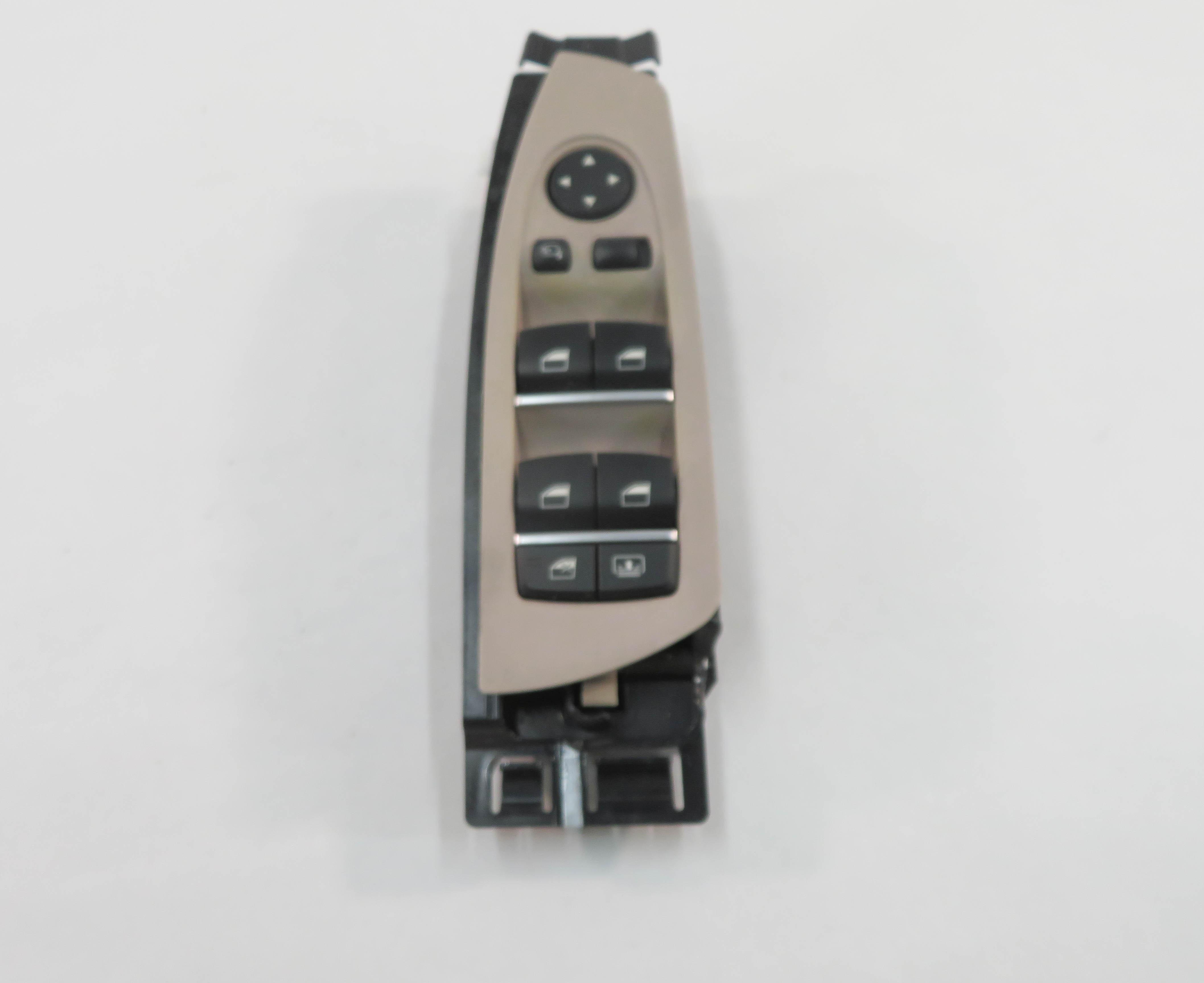 09-15 BMW 740i 750i 760i B7 (F01) DRIVER WINDOW SWITCH w/ SHADE P-FOLD (OYSTER) — exact item pictured