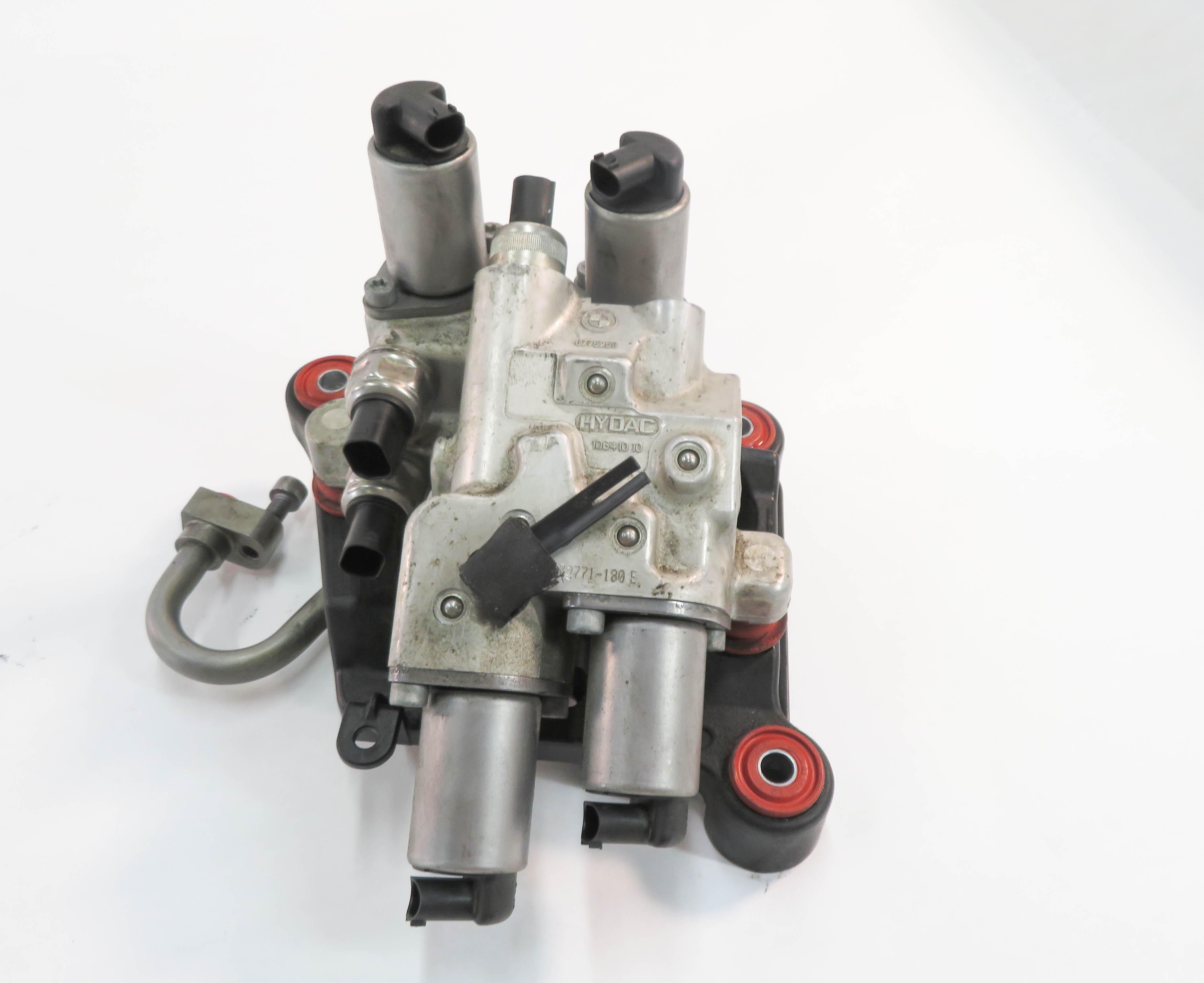 2009 BMW 750i (F01) 4.4L N63 TURBO ENGINE - DYNAMIC DRIVE SUSPENSION VALVE BLOCK — exact item pictured