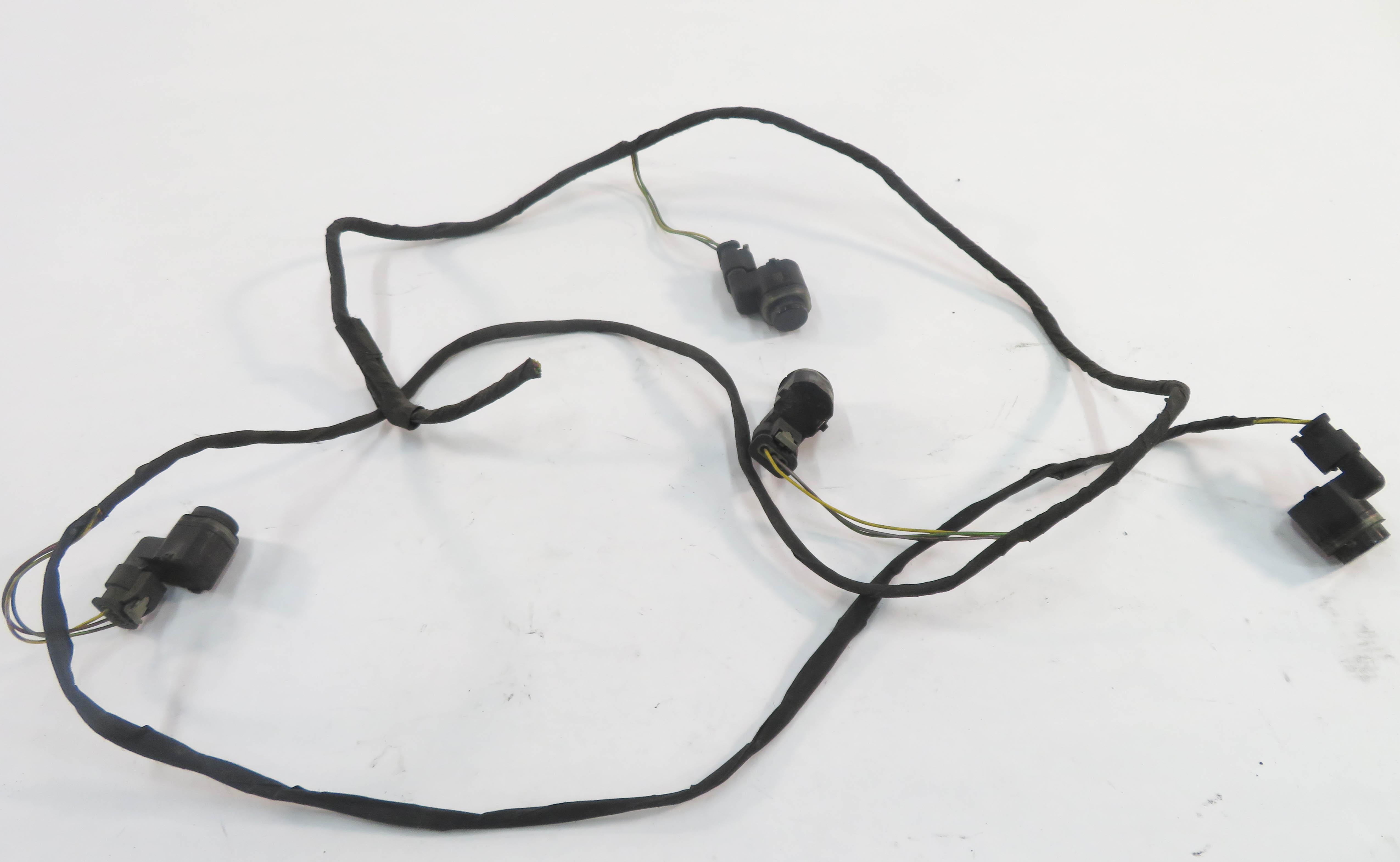 2014 BMW 740i (F01) REAR PDC PARK ASSIST SENSOR SET-4 w/ HARNESS (BLACK) — exact item pictured