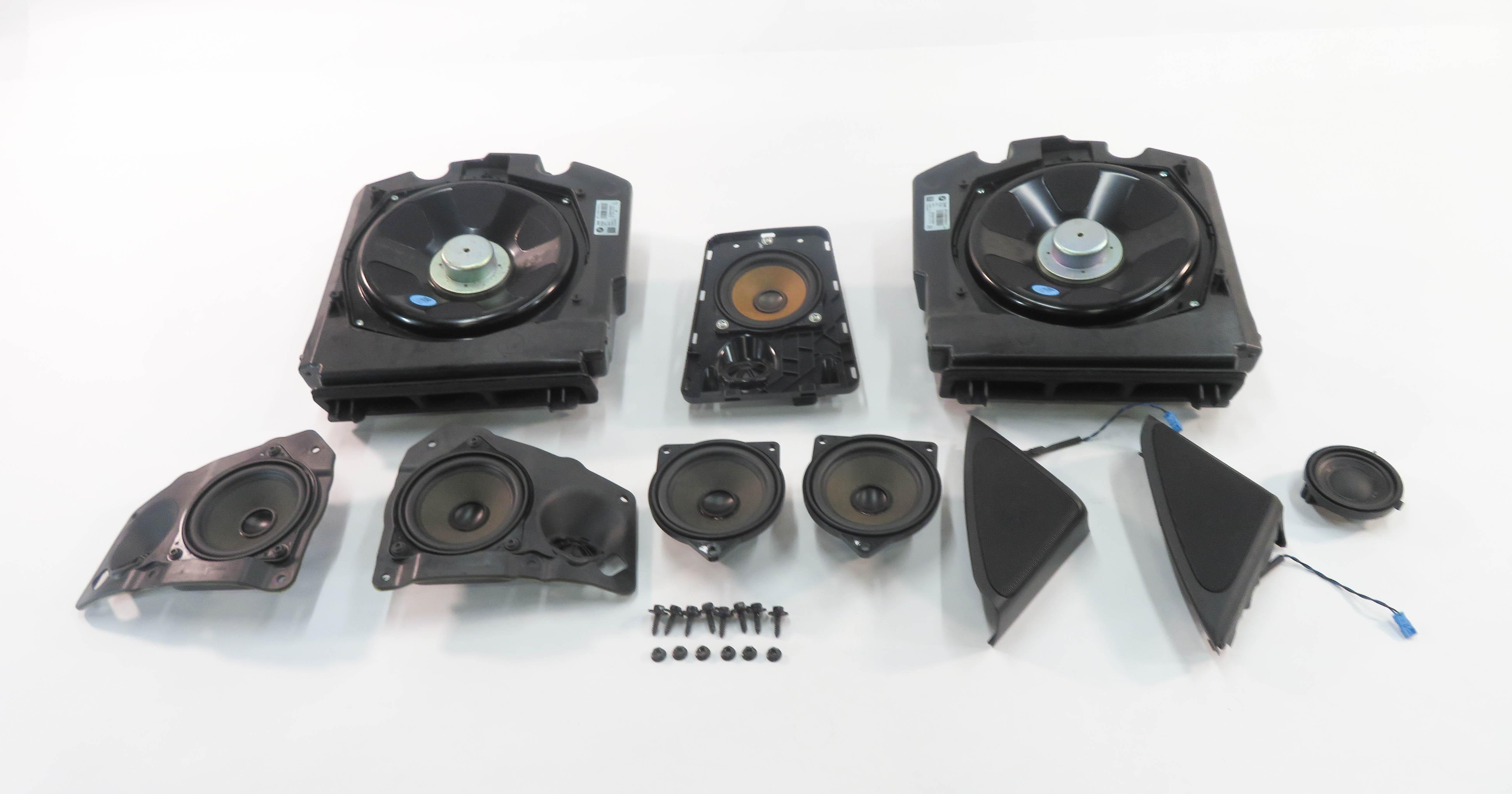 2014 BMW 740i (F01) RADIO STEREO MEDIA AUDIO SUBWOOFER TWEETER SPEAKER SET-10 — exact item pictured