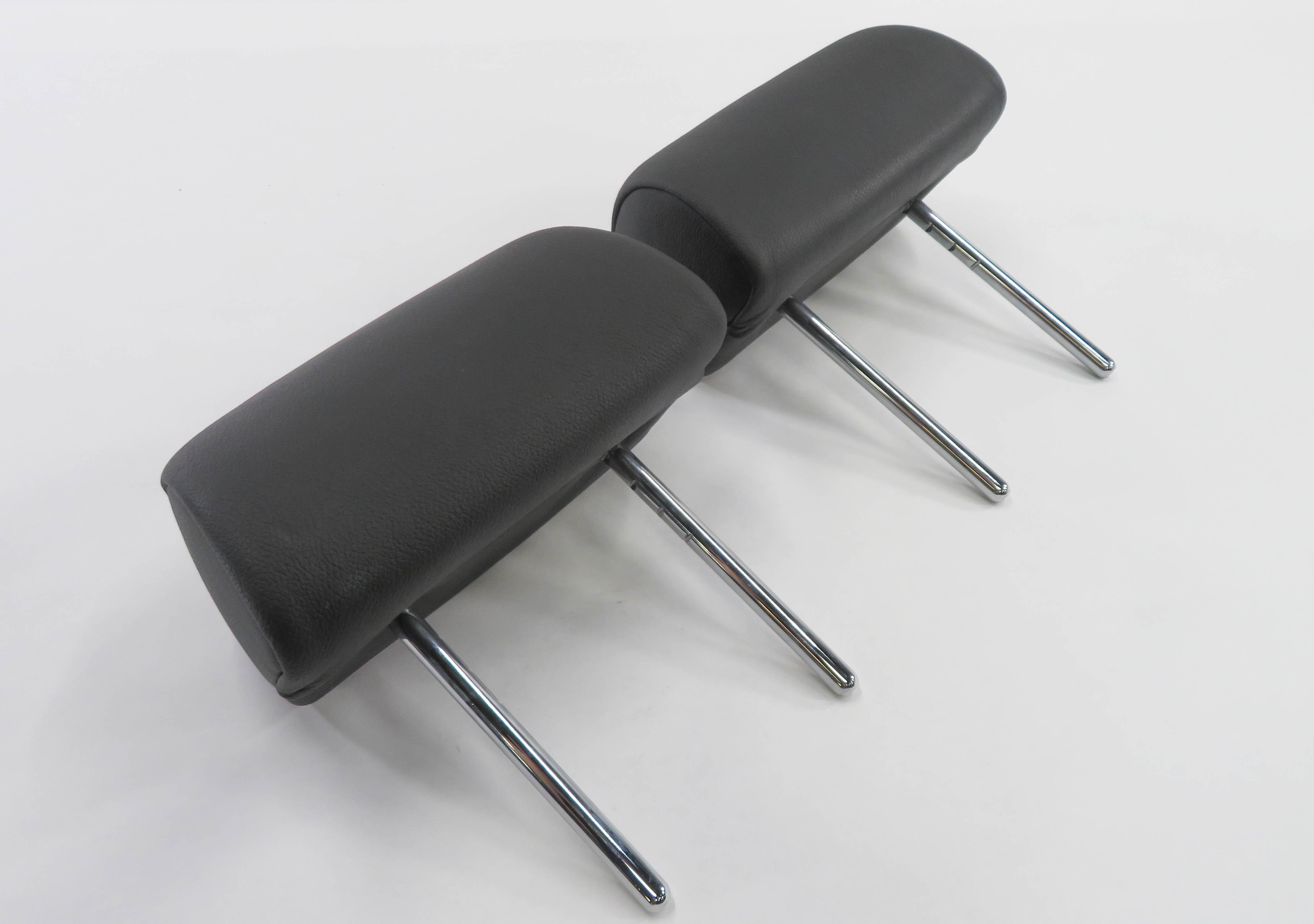 2008 BMW X5 (E70) LEFT & RIGHT REAR 2nd ROW SEAT HEADREST SET-2 (BLACK LEATHER) — exact item pictured
