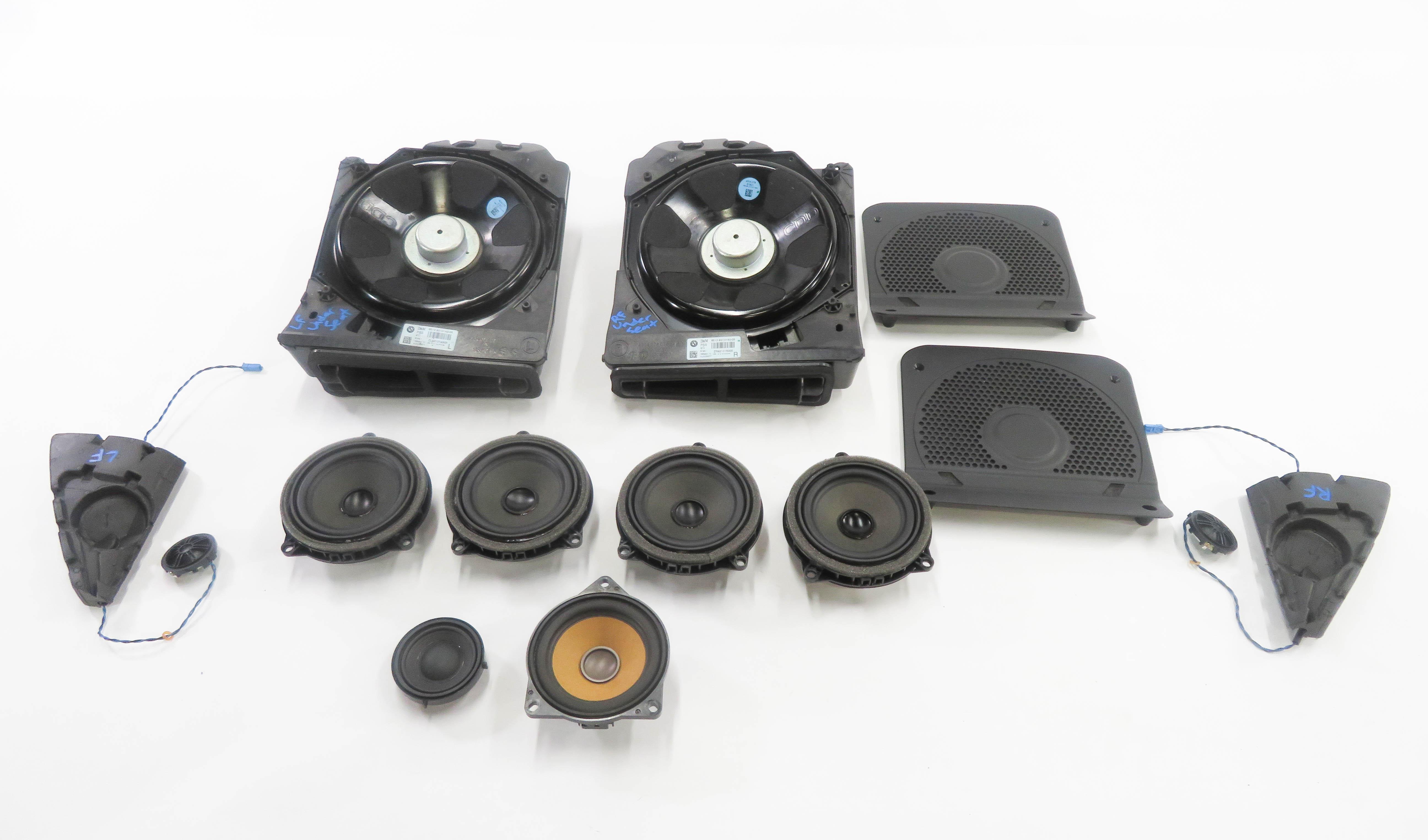 2013 BMW 328i (F30) SEDAN - HiFi AUDIO SUB SUBWOOFER TWEETER SPEAKER SET-10 — exact item pictured