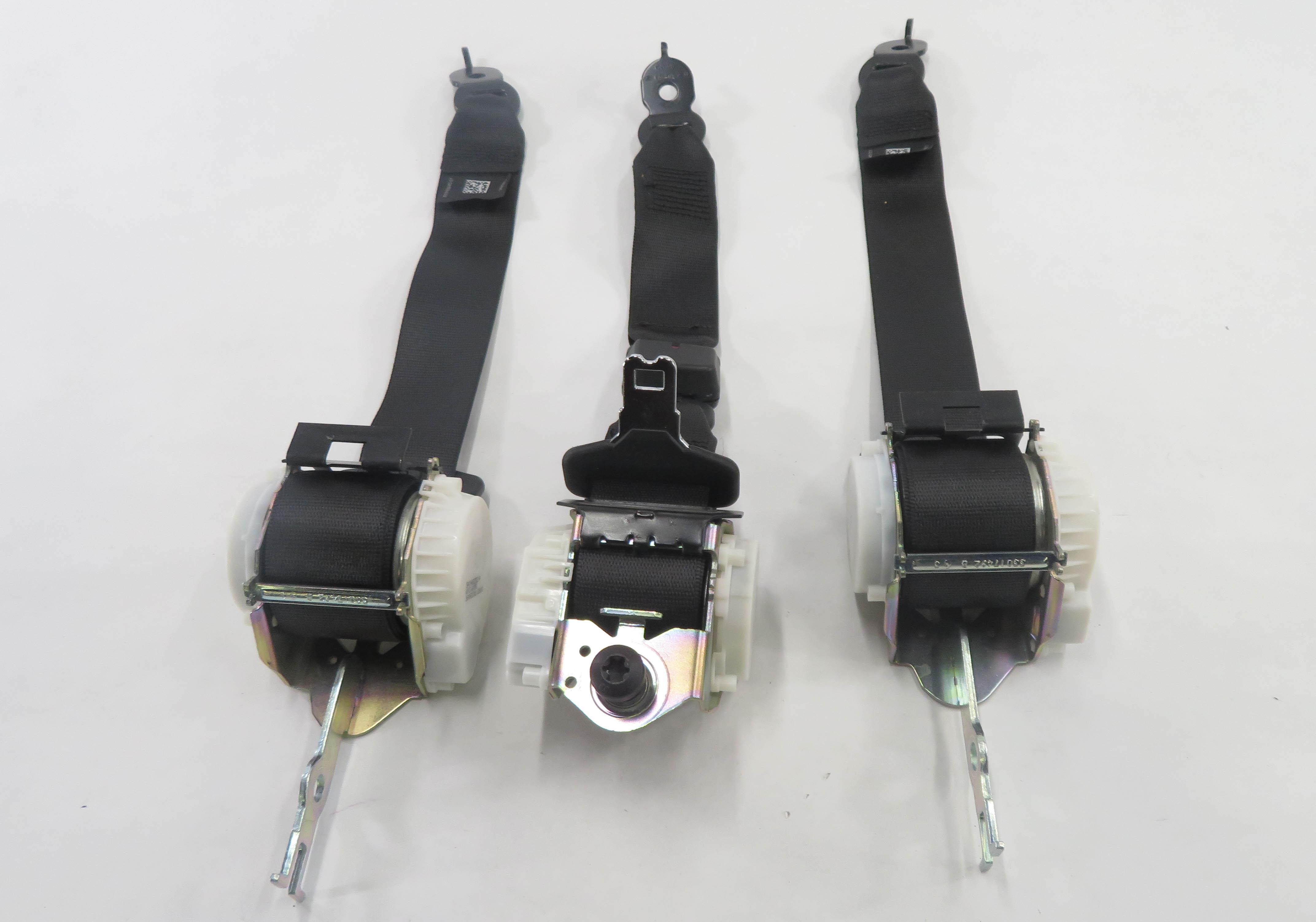 2011 BMW 535i (F10) REAR SEAT SEATBELT BUCKLE RETRACTOR SET-3 (BLACK) — exact item pictured