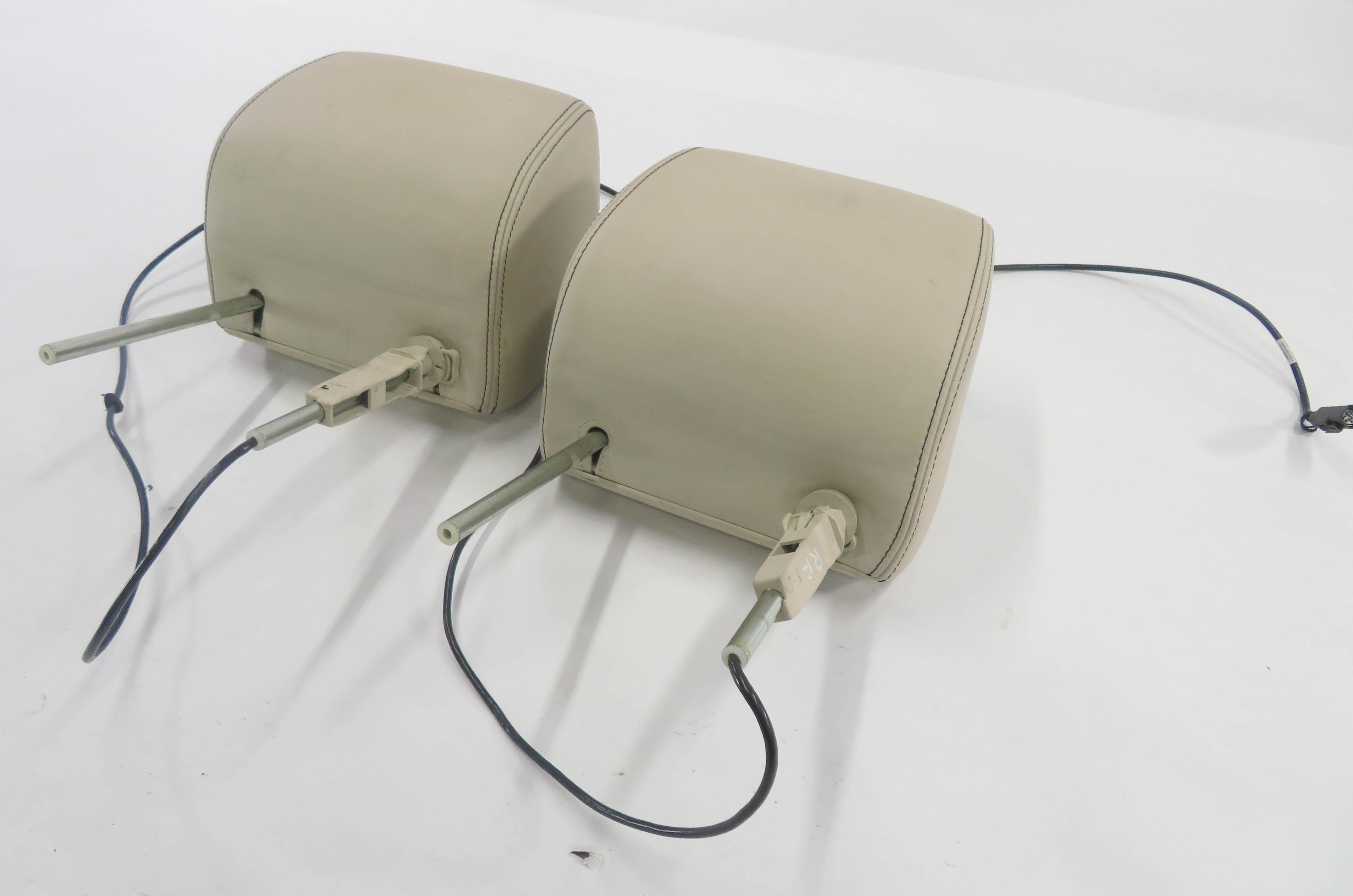 2010 RANGE ROVER SPORT (L320) FRONT LEFT & RIGHT HEADREST SET w/ SCREEN (IVORY) — exact item pictured