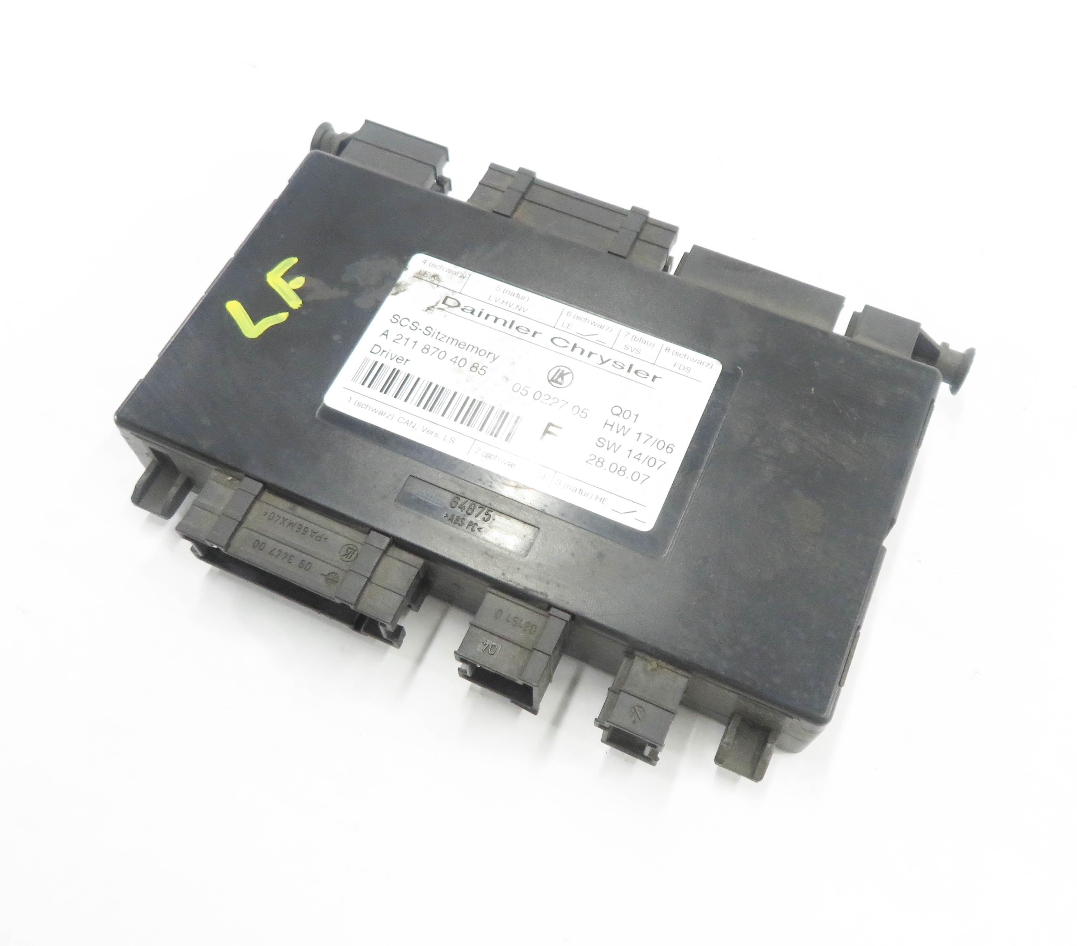 2008 MERCEDES CLS63 AMG (C219) LEFT FRONT DRIVER SEAT CONTROL MODULE — exact item pictured