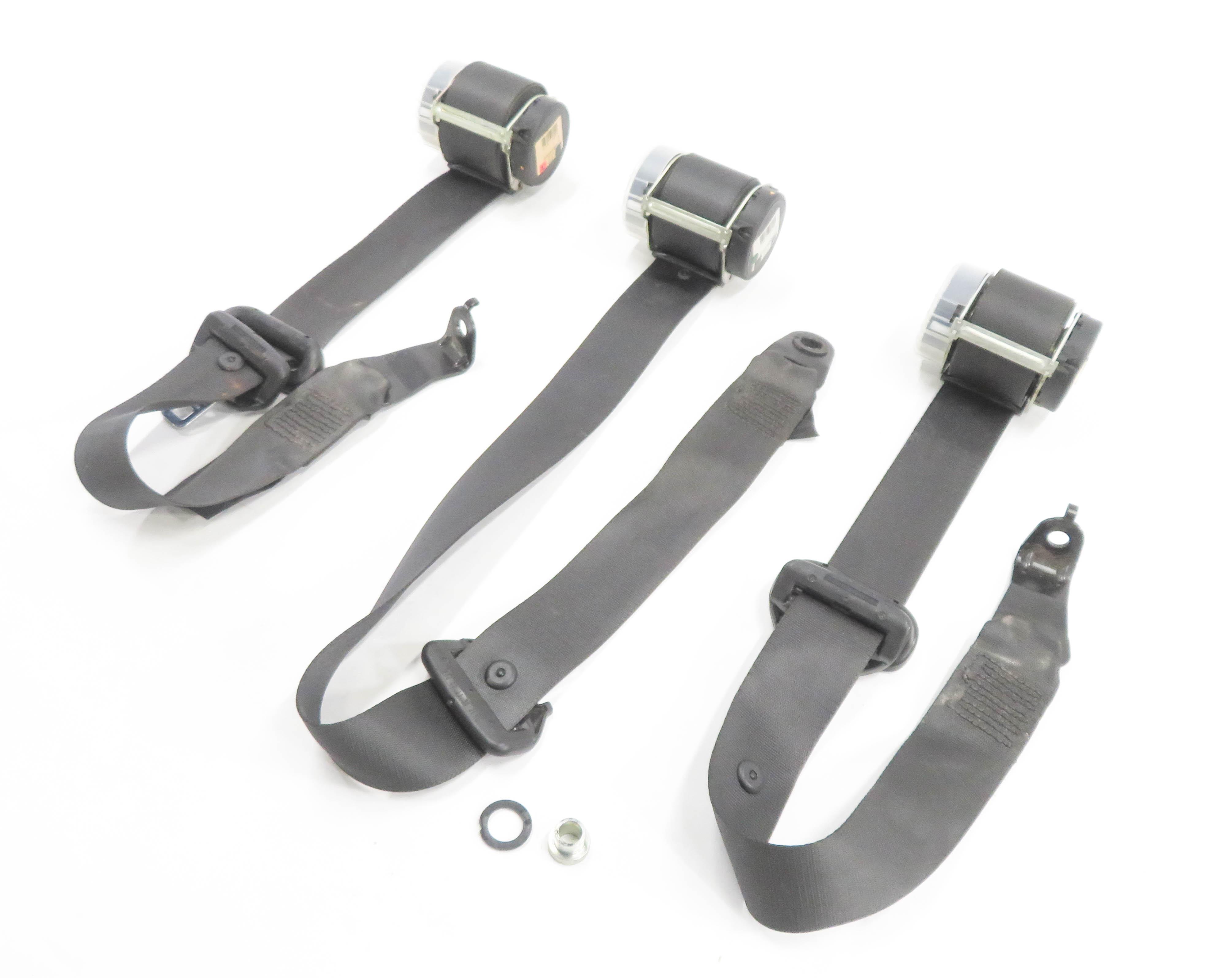 2006 RANGE ROVER SPORT (L320) REAR 2nd ROW SEAT SEATBELT RETRACTOR SET (BLACK) — exact item pictured
