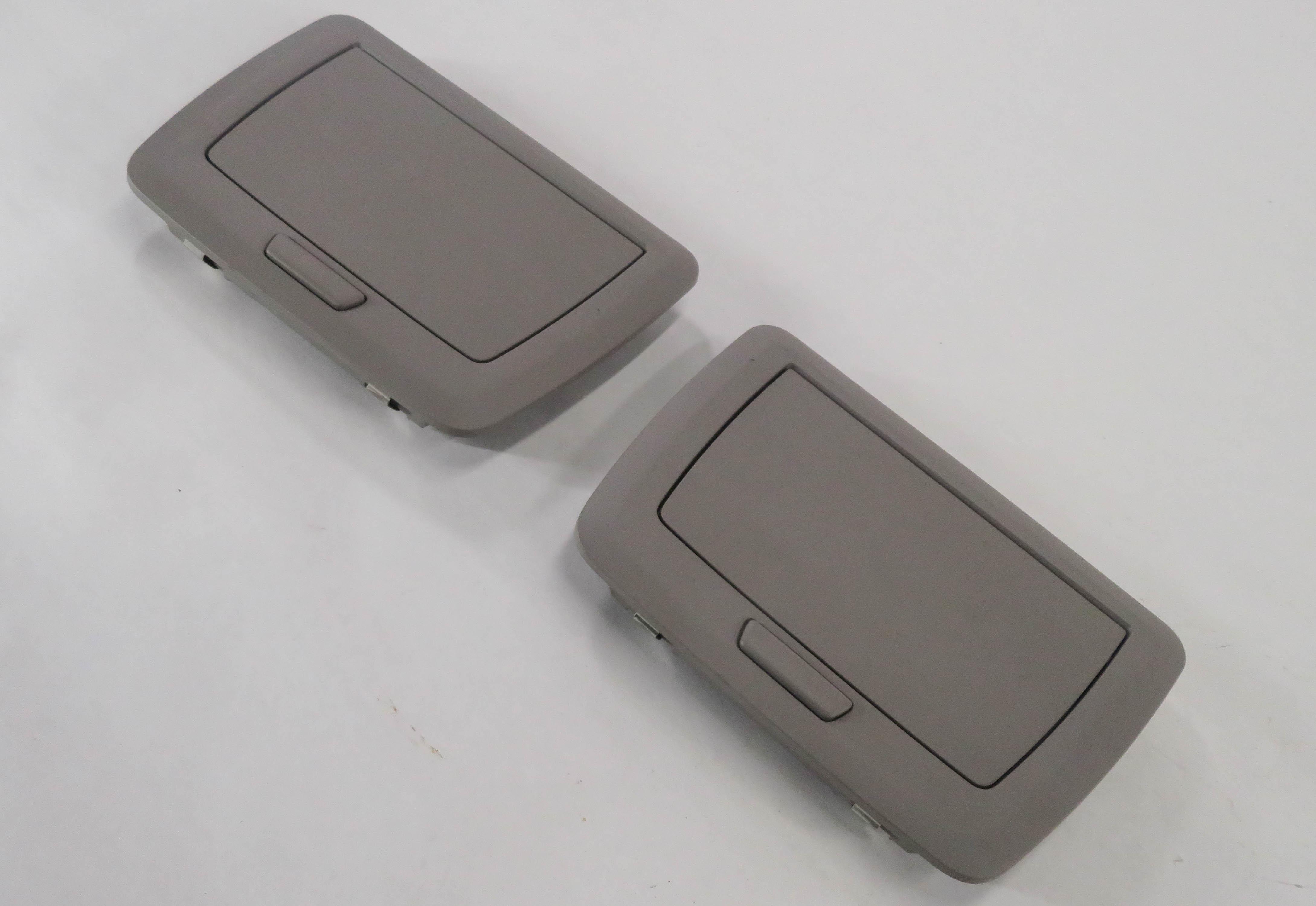 2011 BMW 750i (F01) REAR LEFT & RIGHT VANITY DOME LIGHT LAMP MIRROR SET-2 (GRAY) — exact item pictured