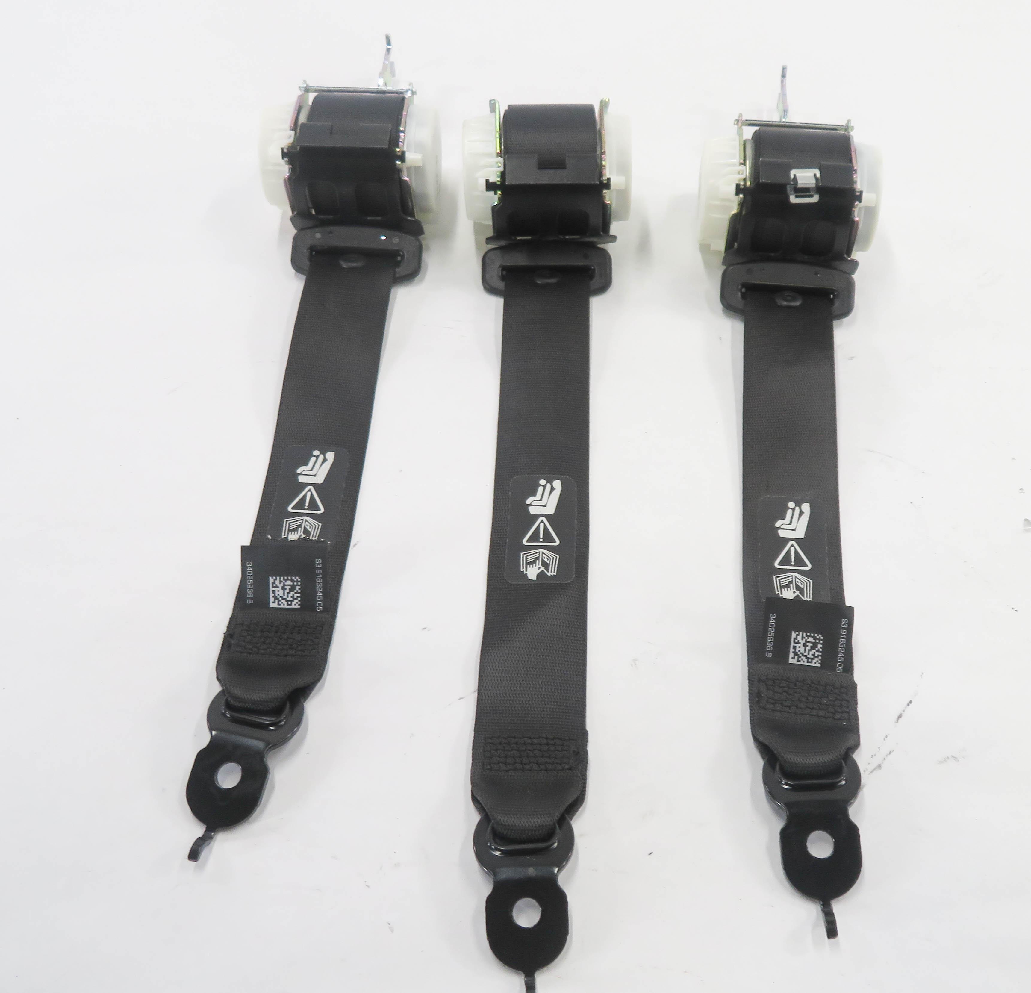 2011 BMW 750i (F01) REAR SEAT SEATBELT RETRACTOR SET-3 (BLACK) — exact item pictured