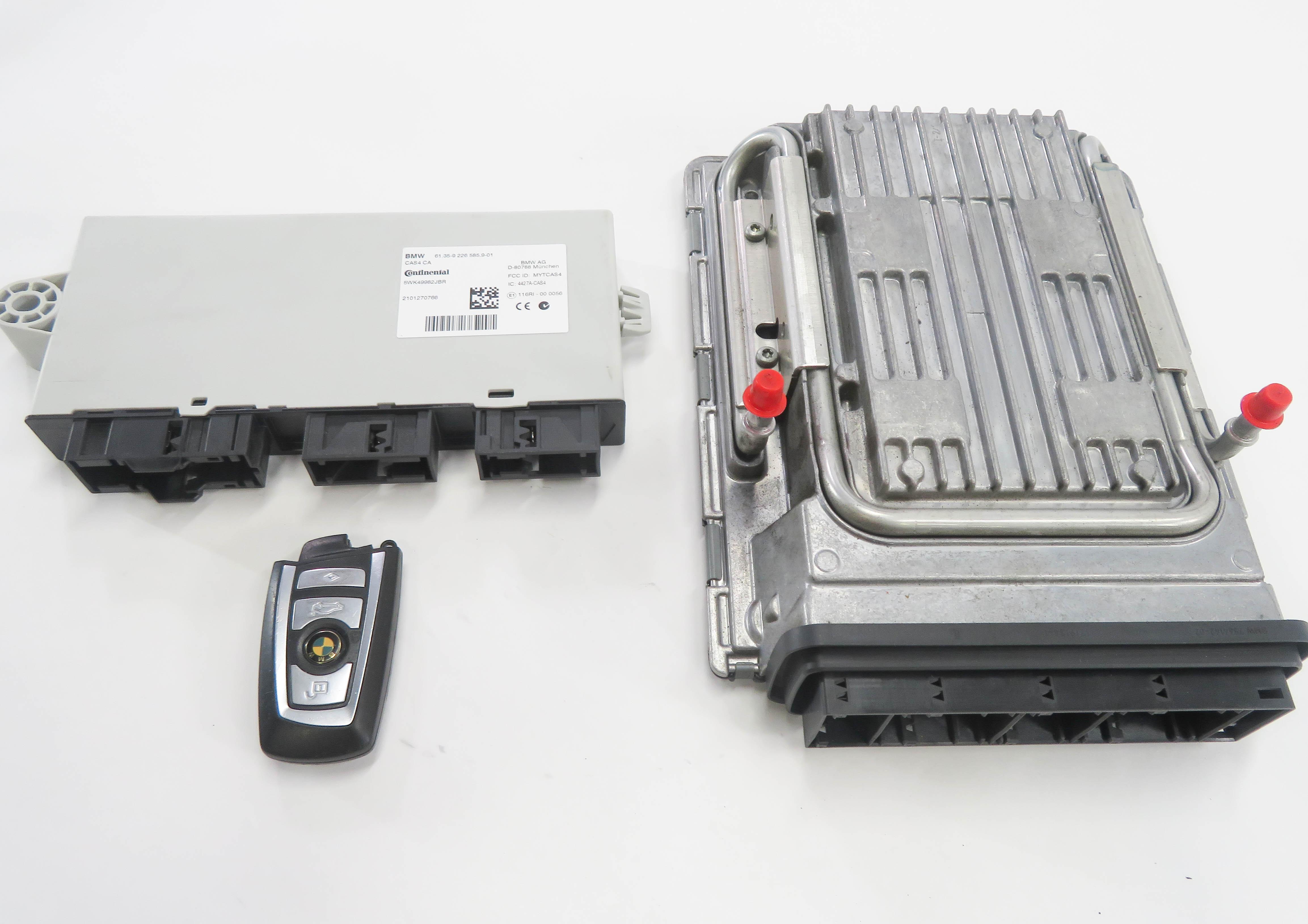 09-13 BMW 550i 650i 750i B7 (F01 F06 F10) 4.4L TURBO ENGINE CAS 4 MODULE KEY SET — exact item pictured