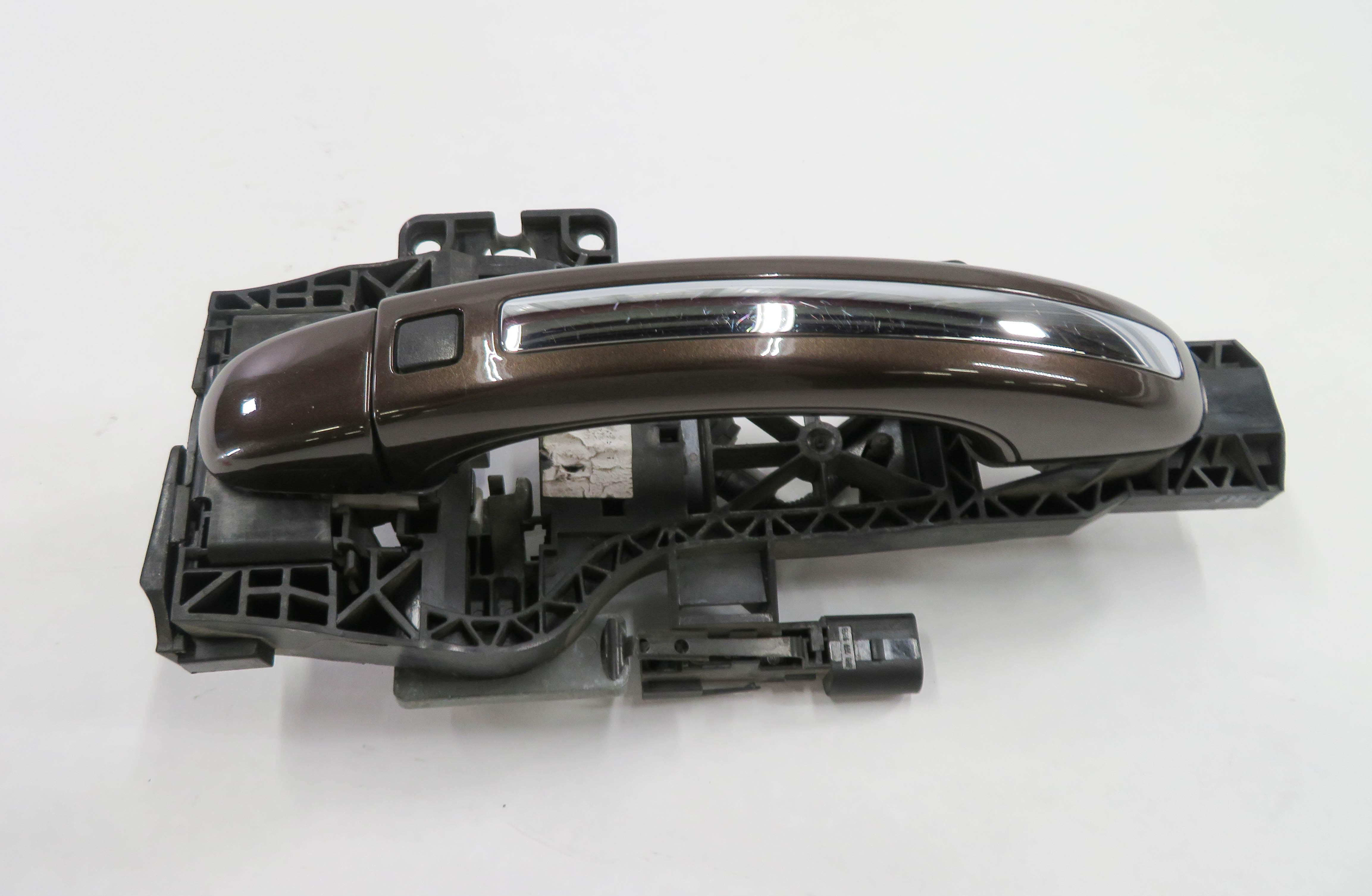 2007-2015 AUDI Q7 (4L) LEFT REAR KEYLESS ENTRY DOOR HANDLE (TEAK BROWN LZ8W) — exact item pictured