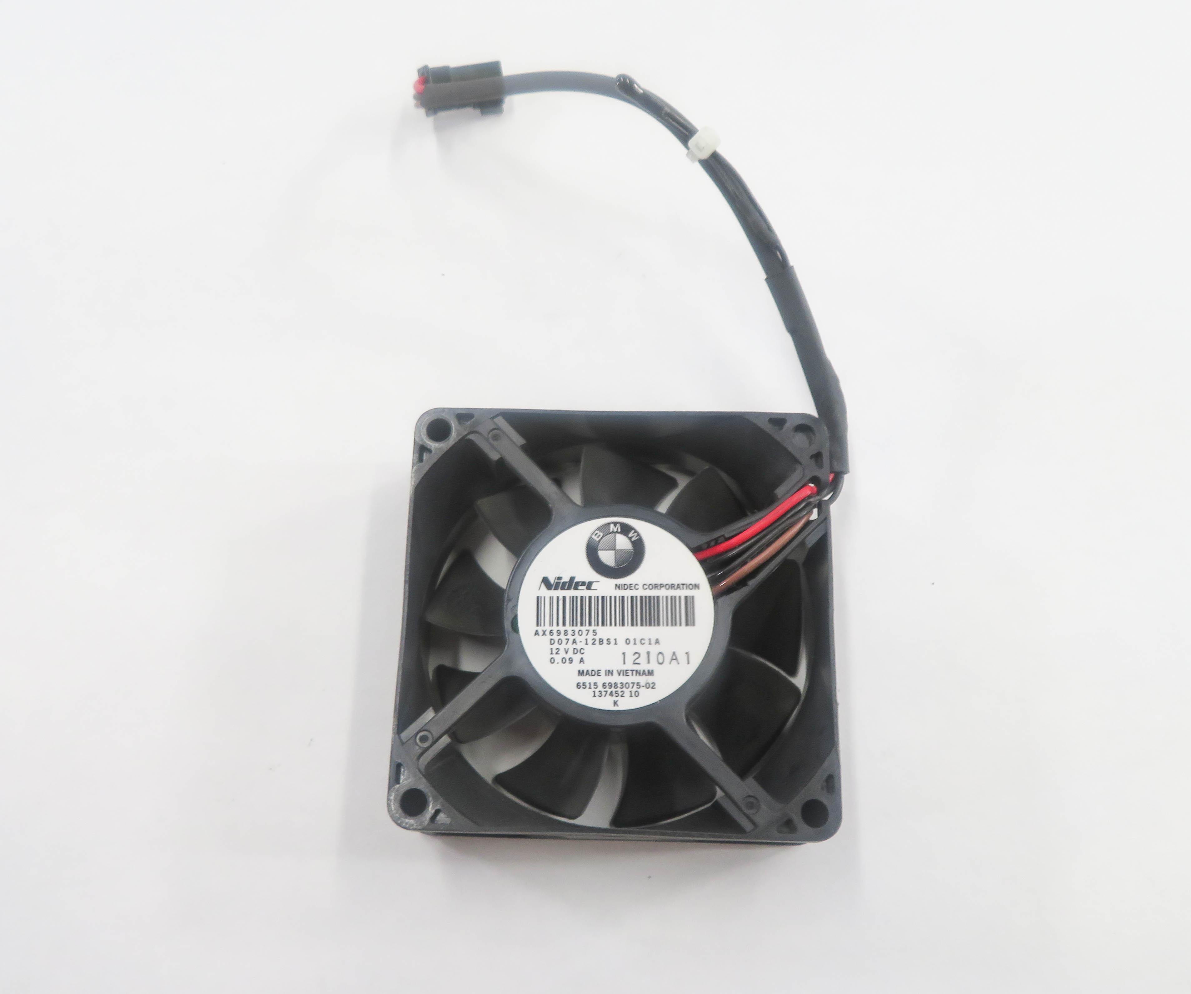 2012 BMW 750i (F01) REAR TRUNK ELECTRONICS AMP AMPLIFIER COOLING FAN — exact item pictured