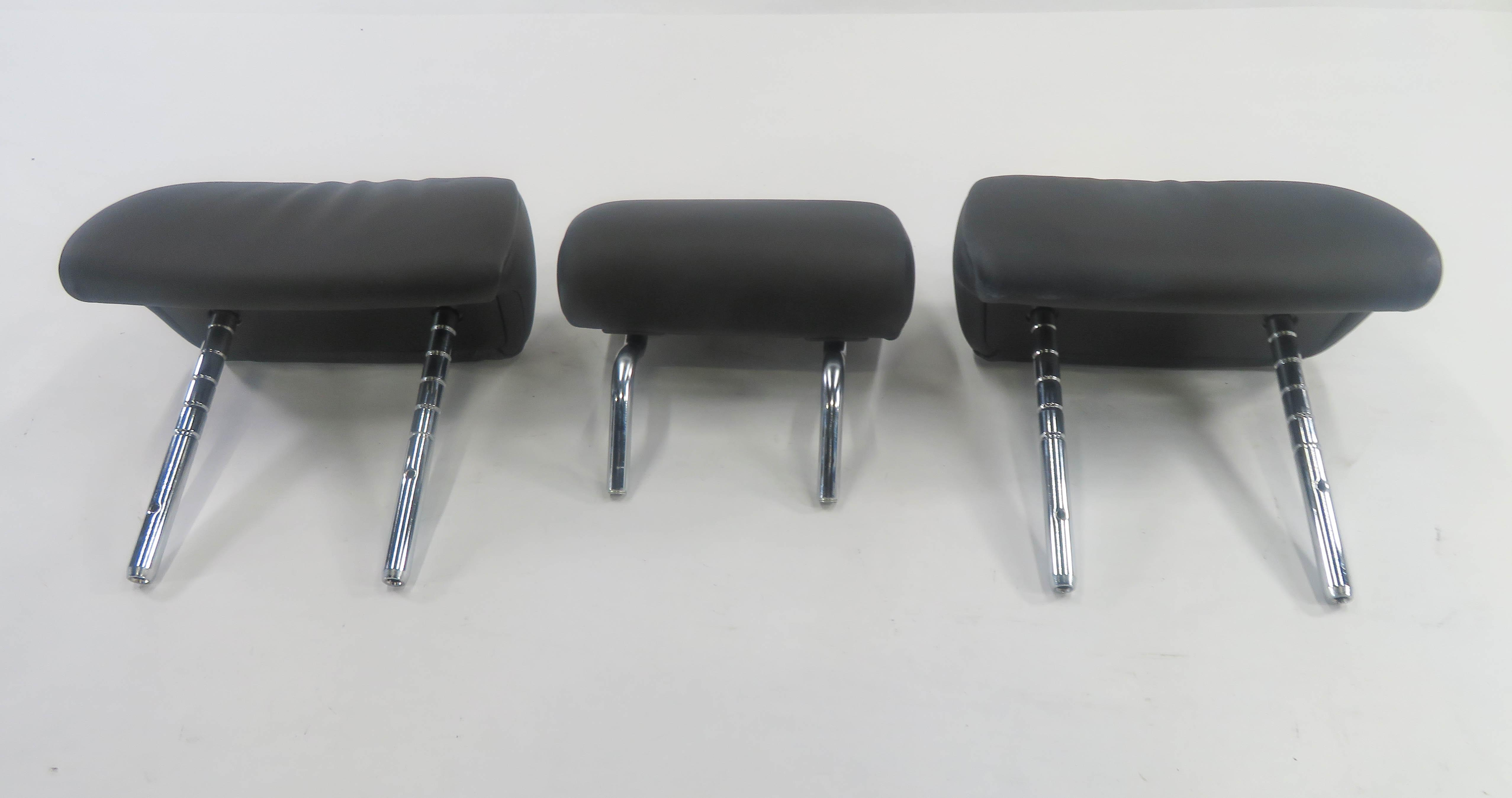 2012 BMW 750i (F01) REAR SEAT - LEFT / CENTER / RIGHT - HEADREST SET (BLACK) — exact item pictured