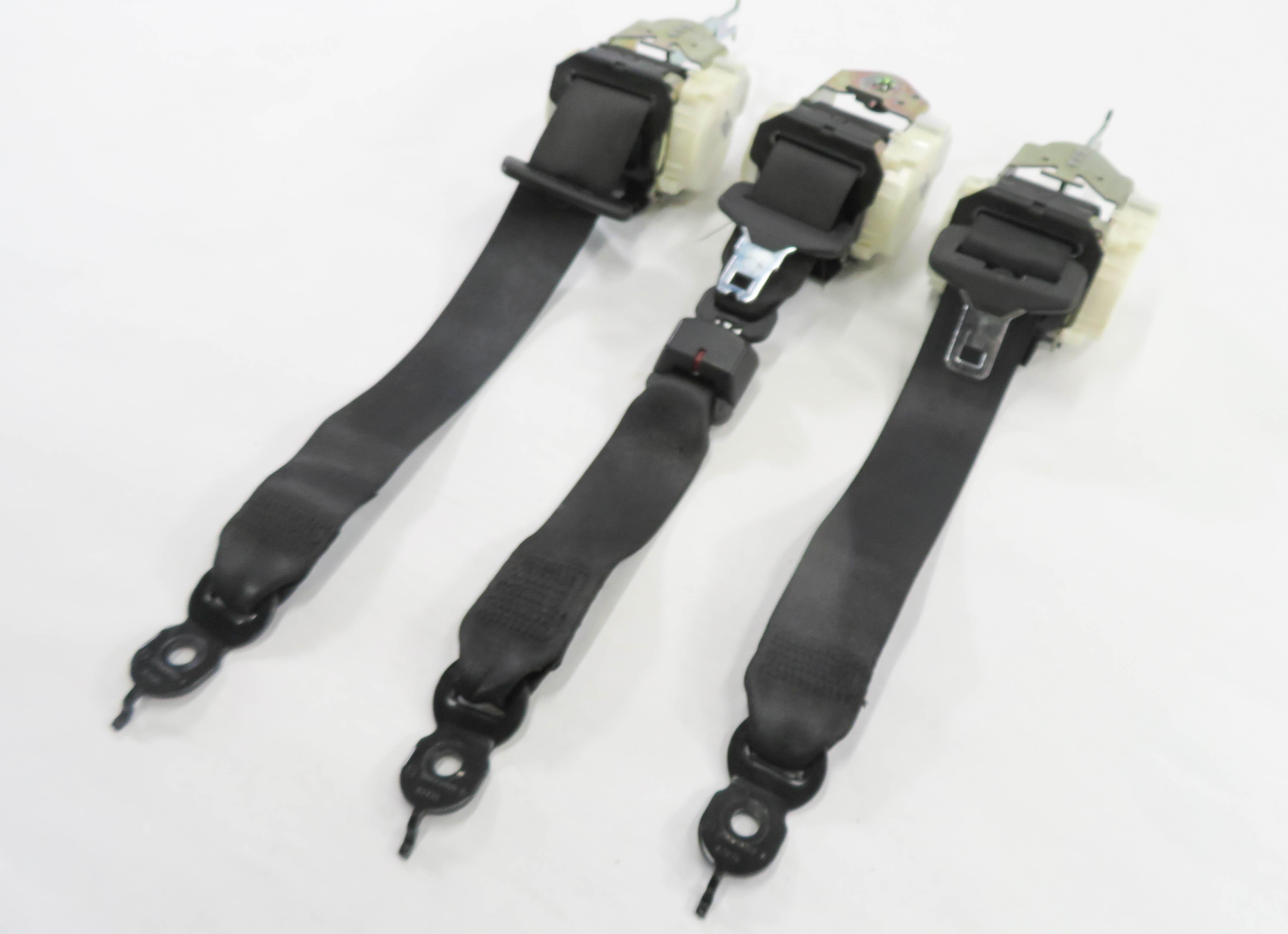 2011 BMW 550i (F10) REAR LEFT / CENTER / RIGHT - SEATBELT RETRACTOR SET (BLACK) — exact item pictured