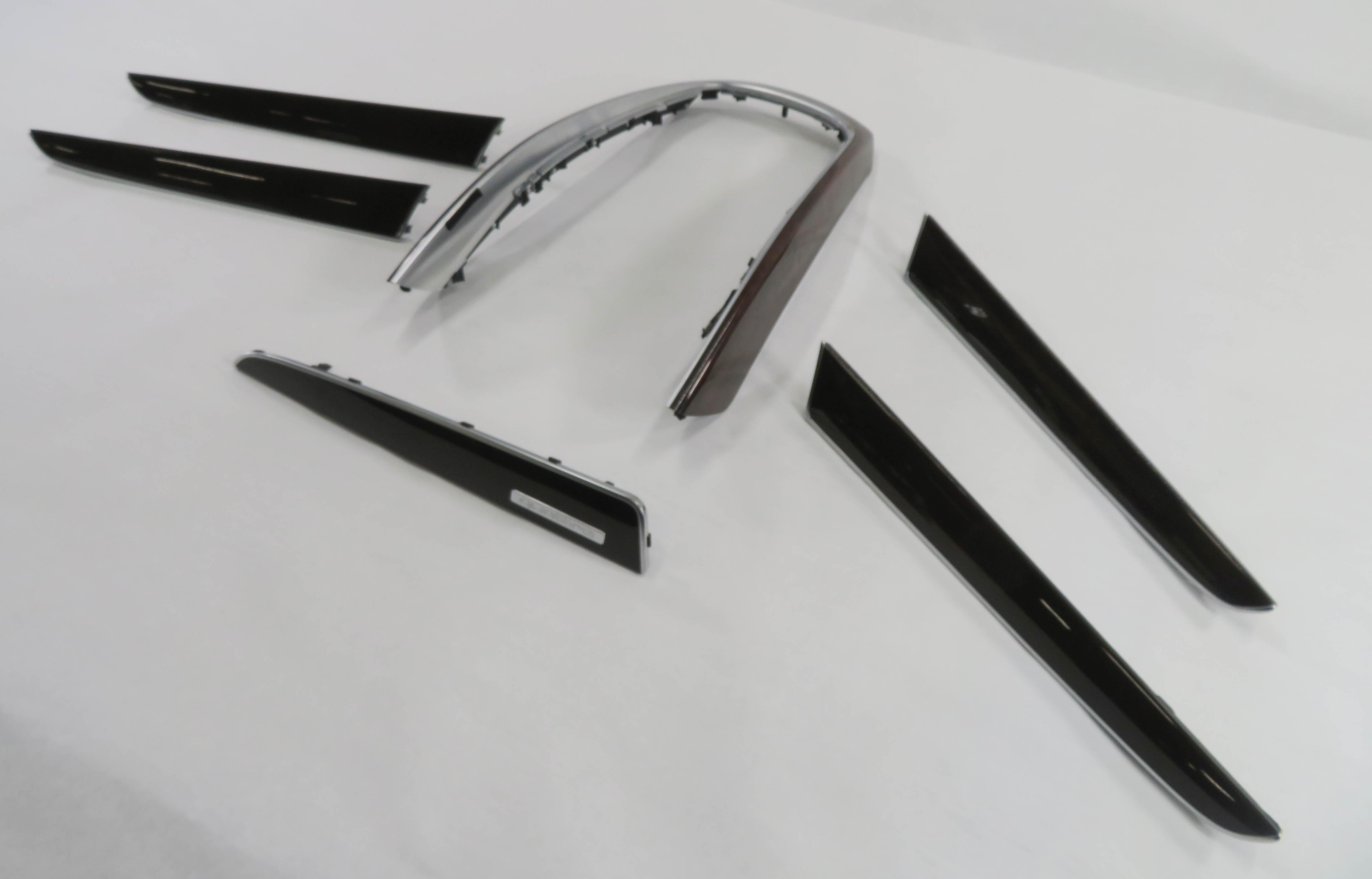 2010 AUDI Q5 (B8 8R) DASH DOOR CONSOLE (BURR WALNUT WOOD GRAIN) TRIM SET-6 — exact item pictured