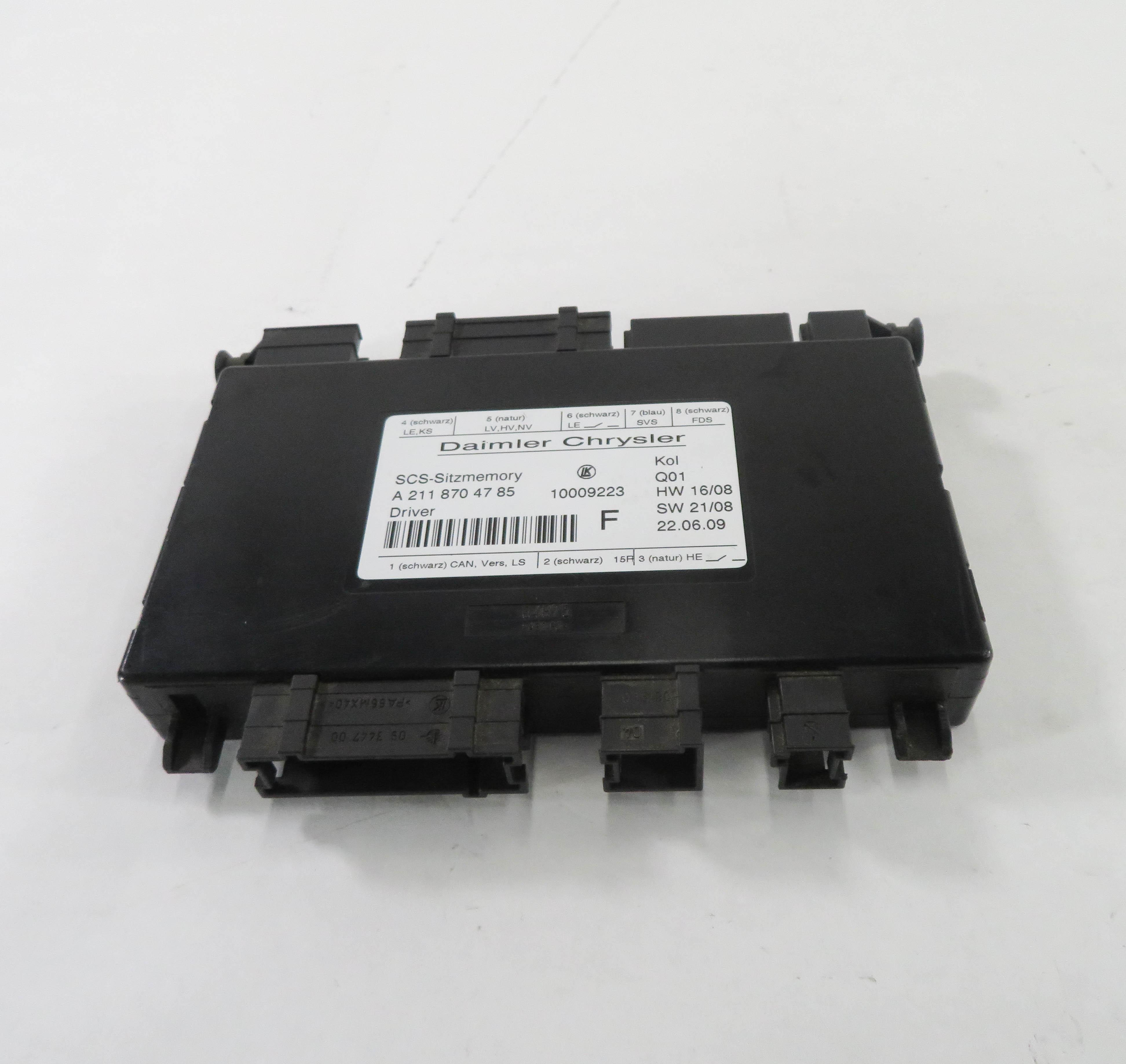 2010 MERCEDES CLS550 (W219) LEFT FRONT DRIVER SEAT CONTROL MODULE — exact item pictured