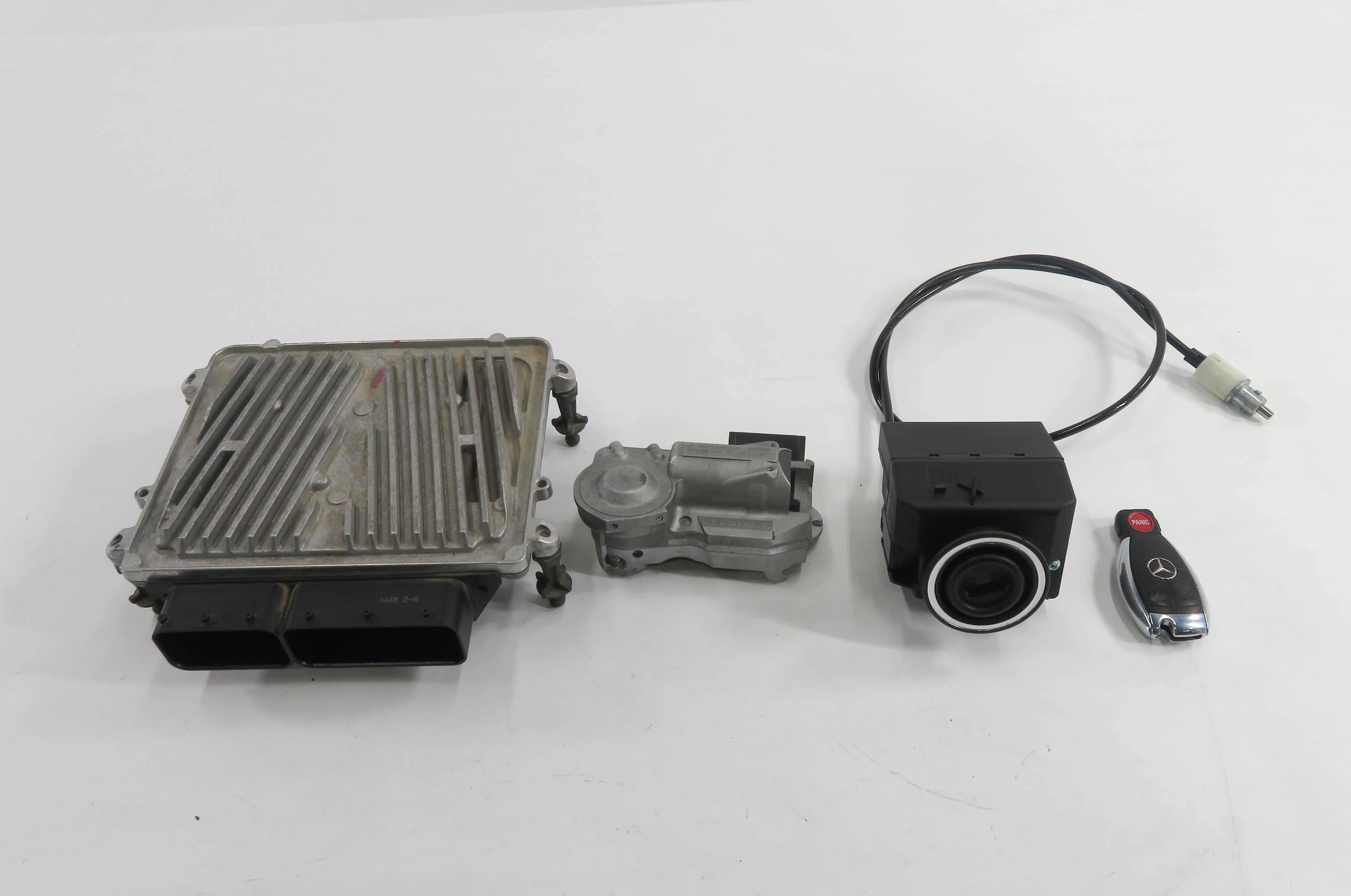2010 MERCEDES CLS550 (W219) 5.5L ENGINE ECM IGNITION IMMOBILIZER MODULE KEY SET — exact item pictured