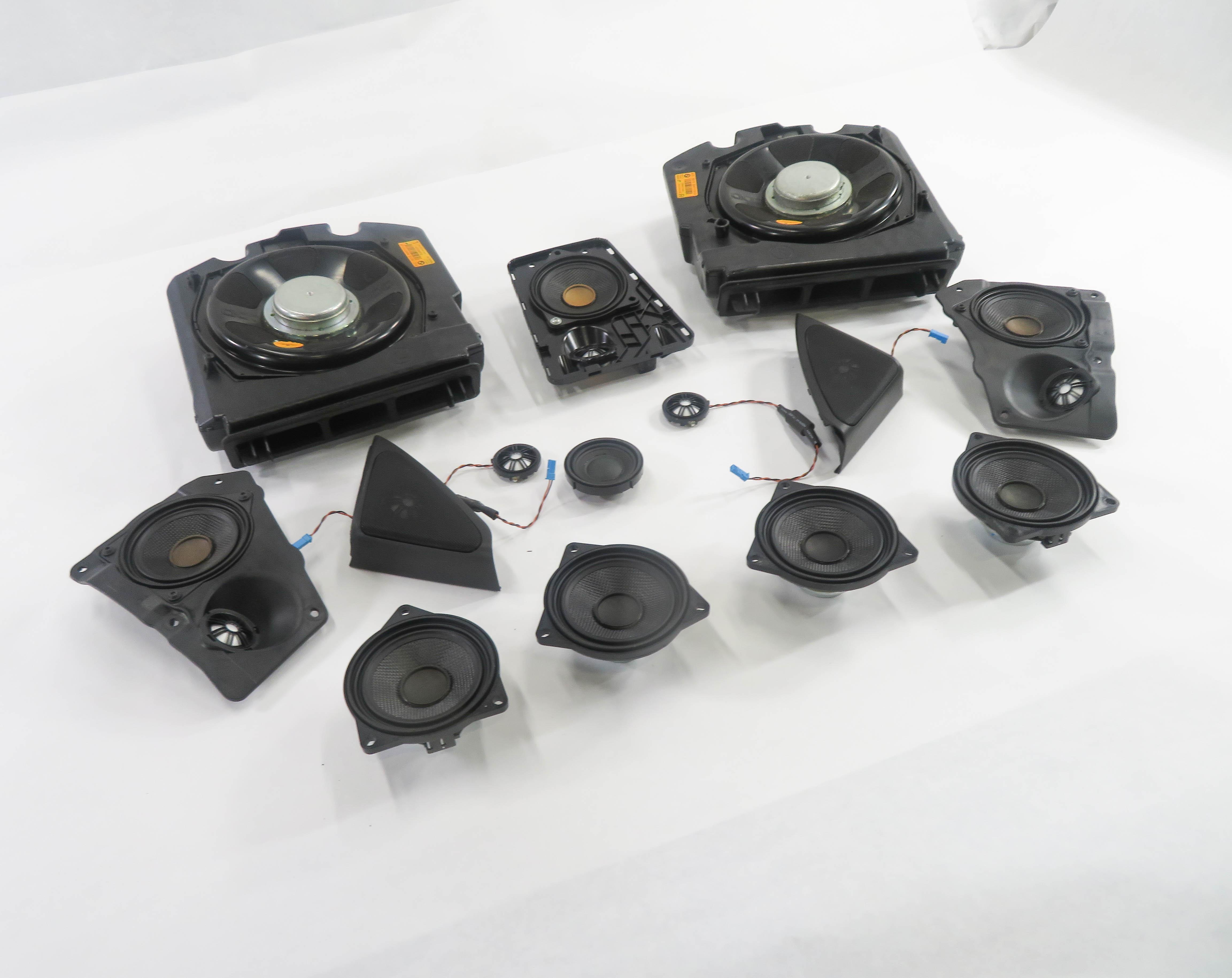 2011 BMW 750Li (F02 F04) LWB HiFi AUDIO SUBWOOFER TWEETER SPEAKER SET-14 — exact item pictured
