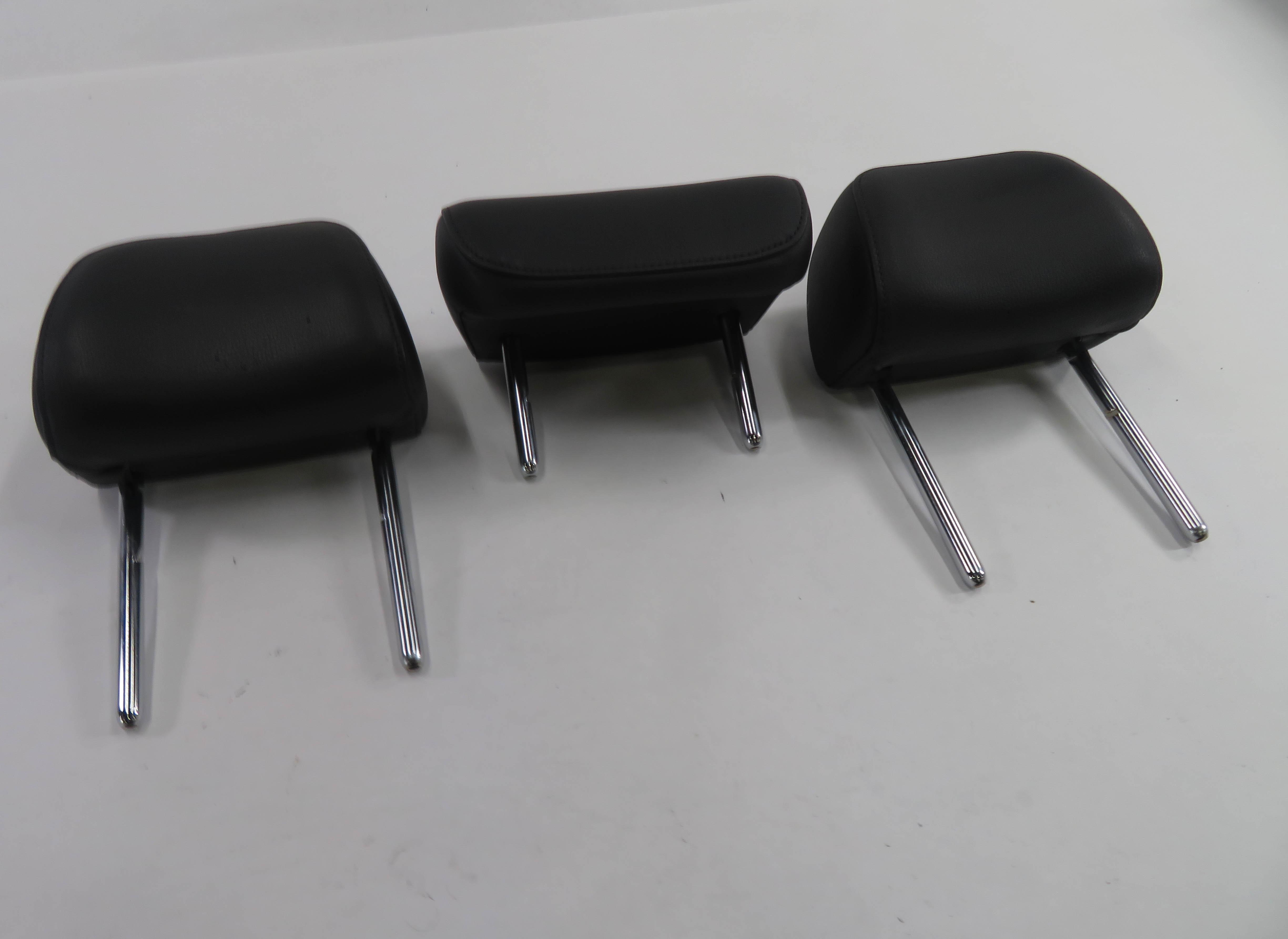 2012 AUDI A6 (C7) REAR SEAT LEFT / CENTER / RIGHT HEADREST SET (BLACK LEATHER) — exact item pictured