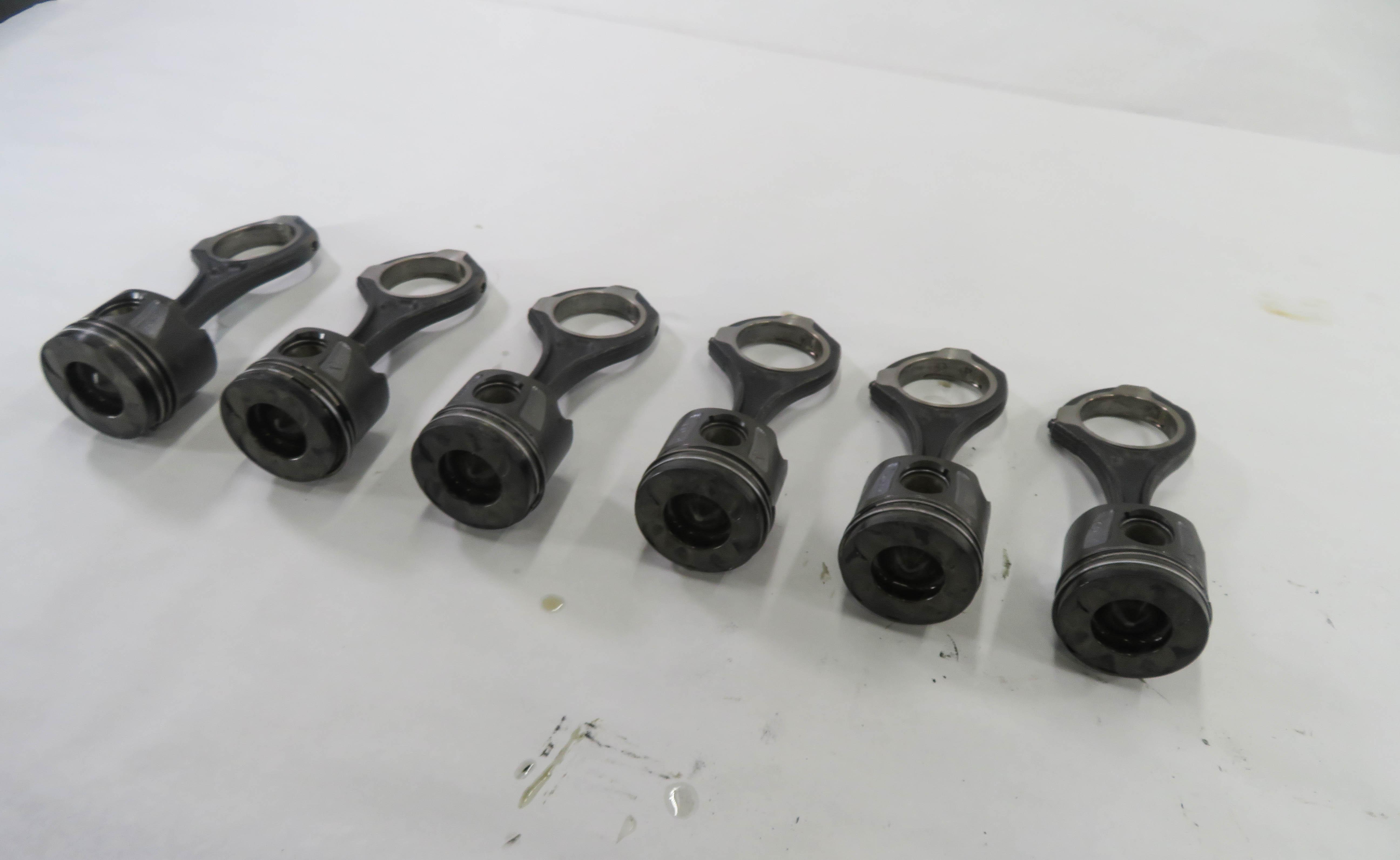 07-08 MERCEDES GL320 ML320 R320 (X164 W164 W251) 3.0L OM642 DIESEL PISTON SET-6 — exact item pictured