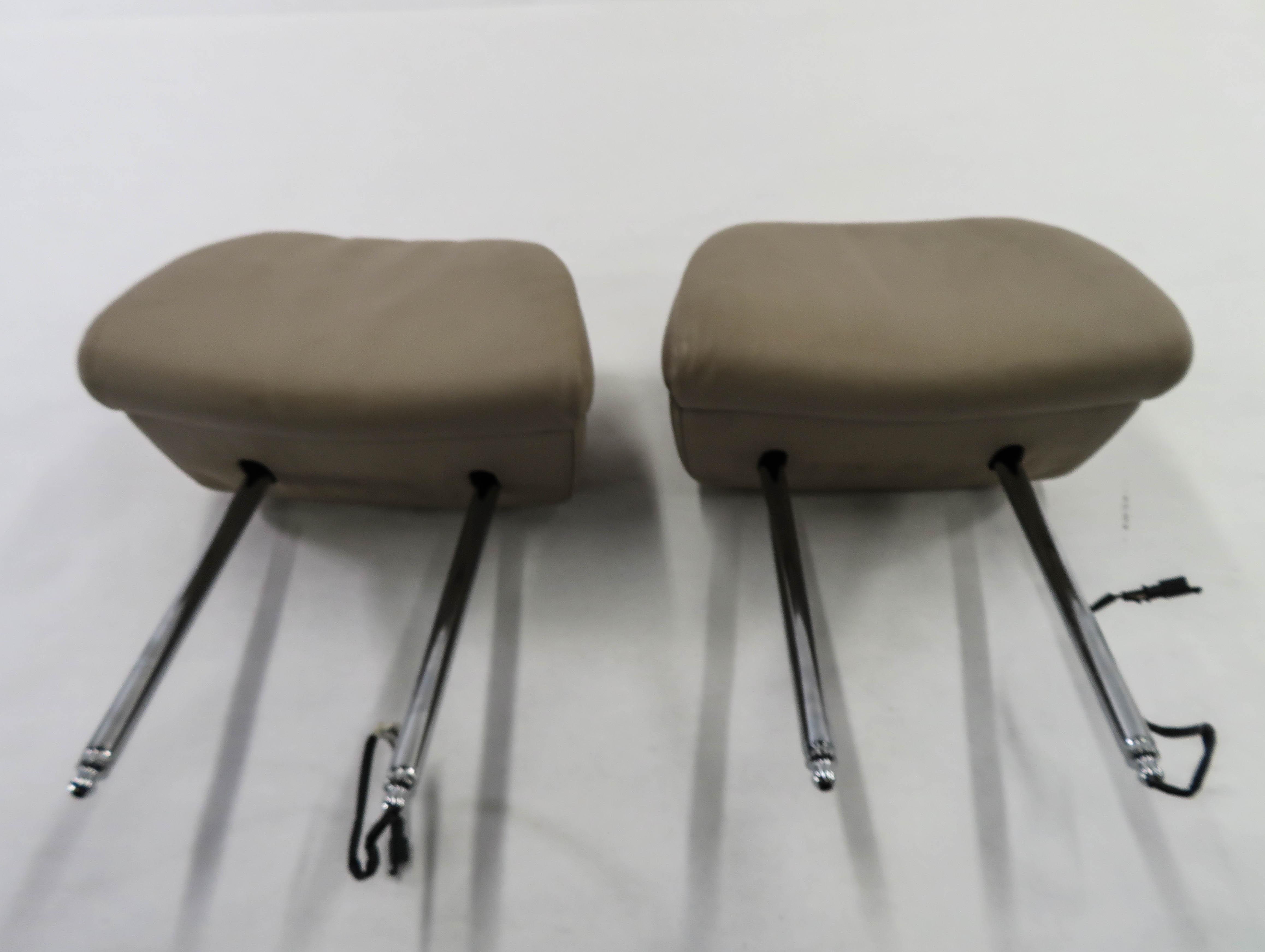 2011 BMW 750i (F01) FRONT COMFORT SEAT HEADREST SET-2 (OYSTER LEATHER) — exact item pictured