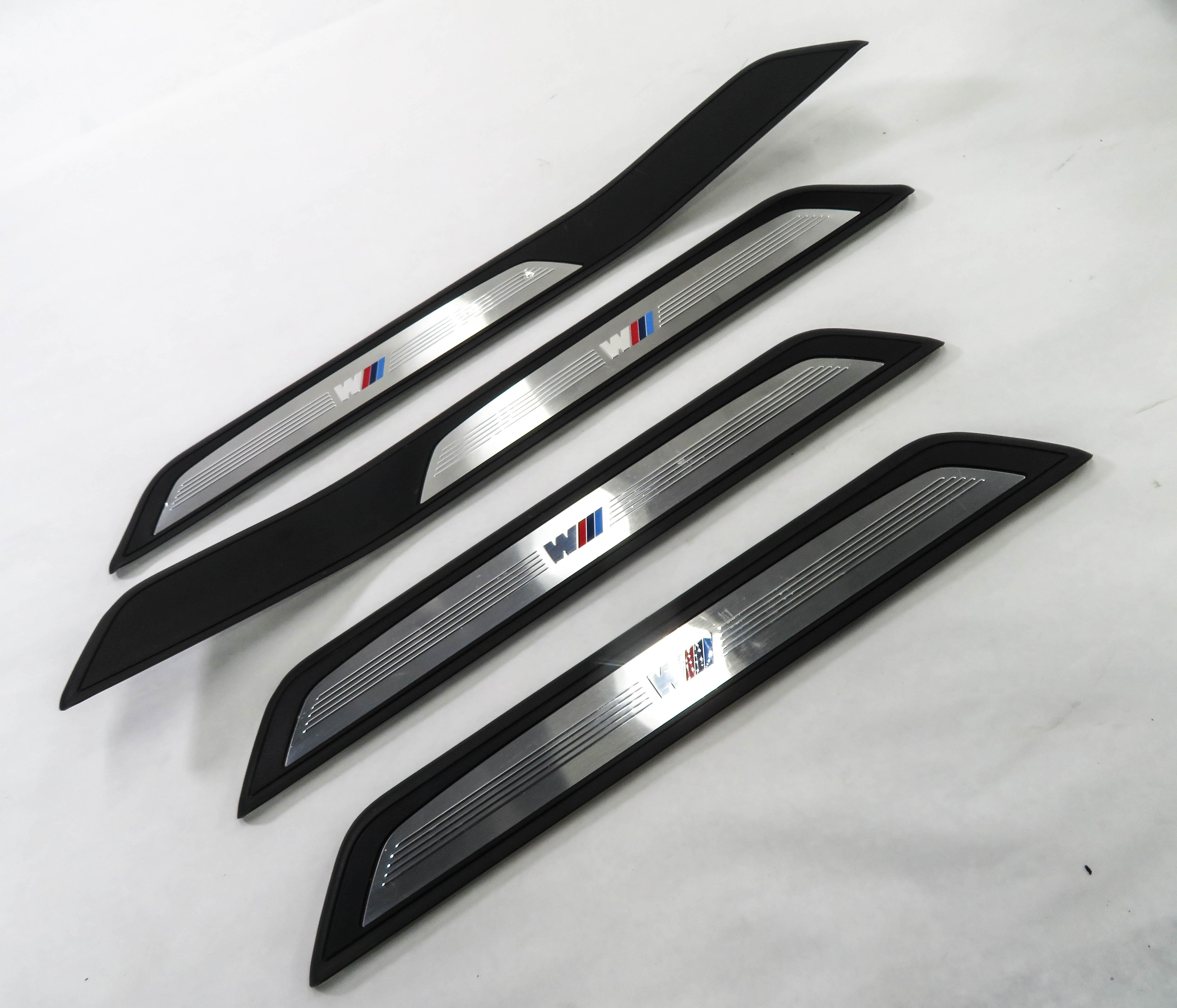 2011 BMW 750i (F01) FRONT & REAR ///M-SPORT DOOR SILL SCUFF PANEL TRIM SET-3 — exact item pictured