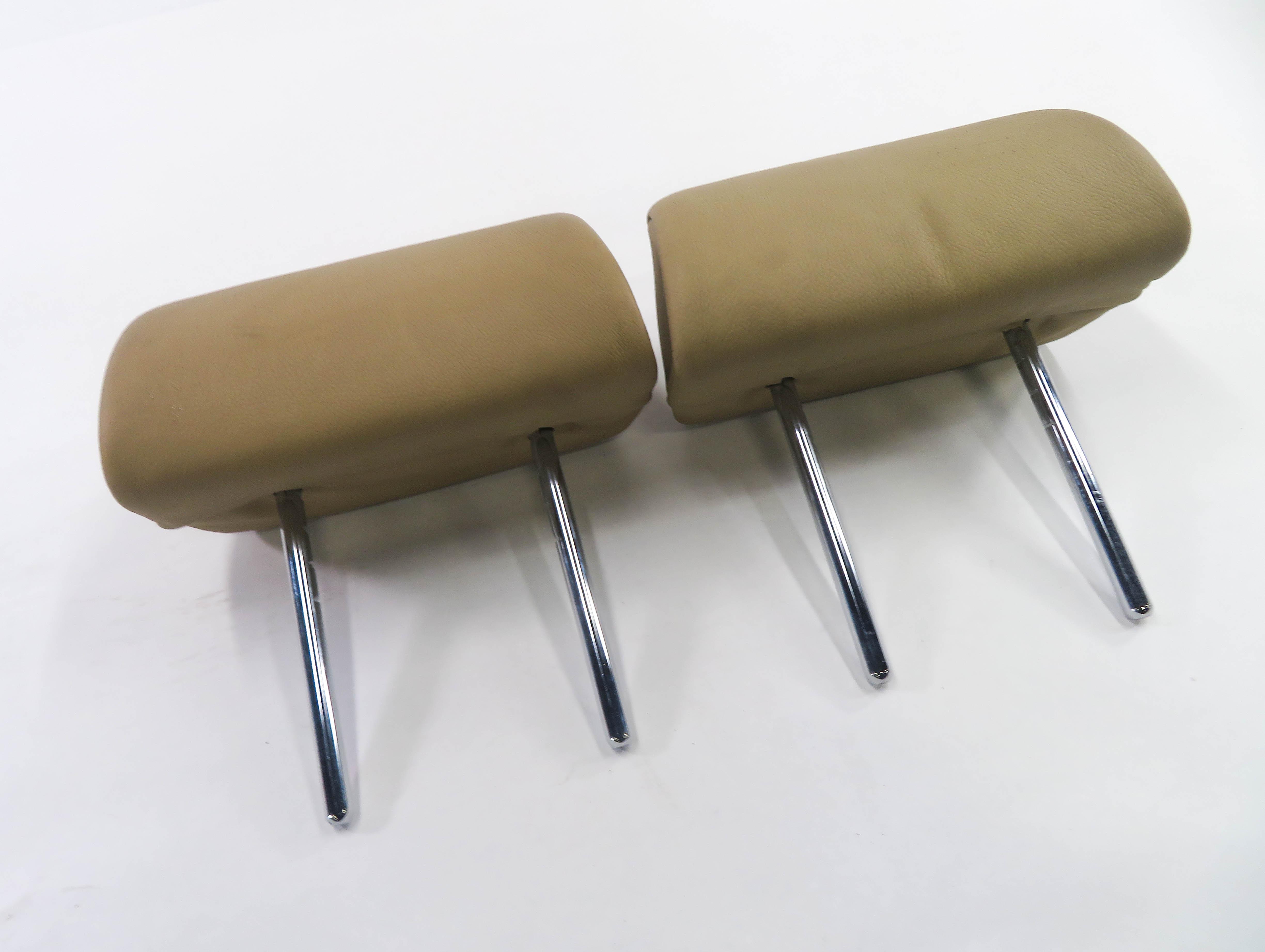 2011 BMW X5 (E70) REAR 3rd THIRD ROW SEAT HEADREST SET-2 (BEIGE LEATHER LUB4) — exact item pictured