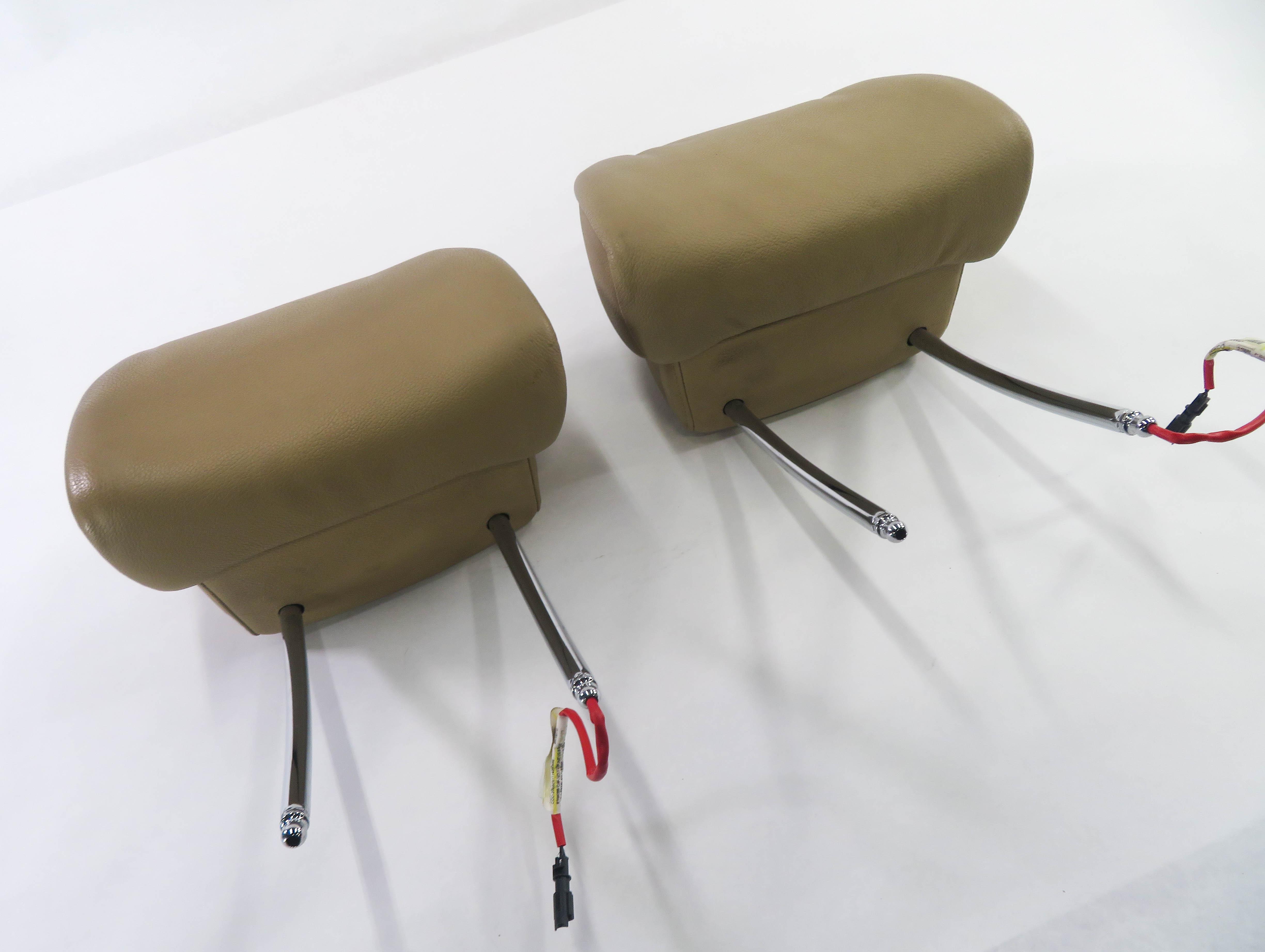 2011 BMW X5 (E70) FRONT LEFT & RIGHT SEAT HEADREST SET-2 (BEIGE LEATHER LUB4) — exact item pictured