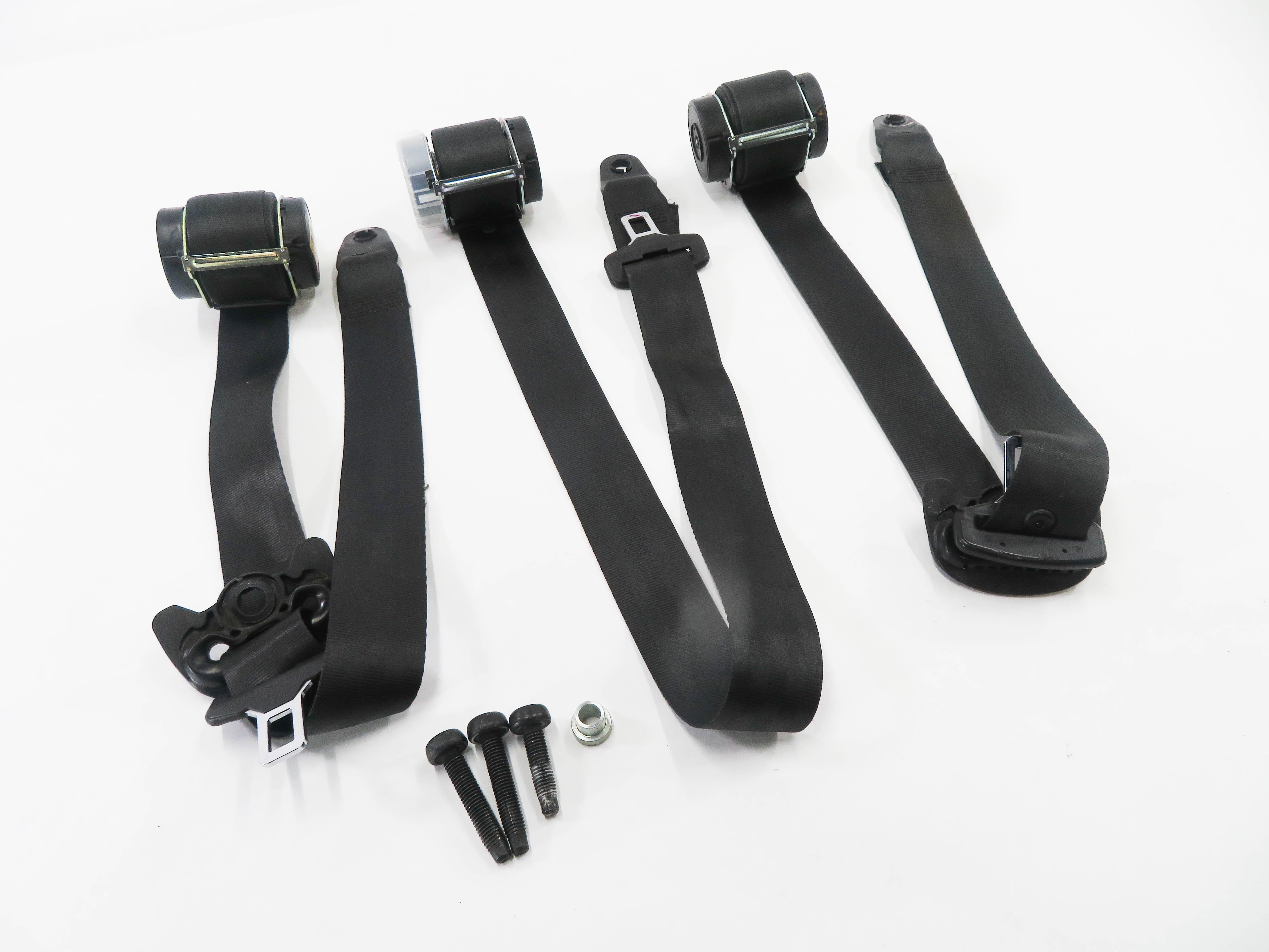 2010 LAND ROVER LR4 - REAR 2nd SECOND ROW SEAT - SEATBELT RETRACTOR SET (BLACK) — exact item pictured