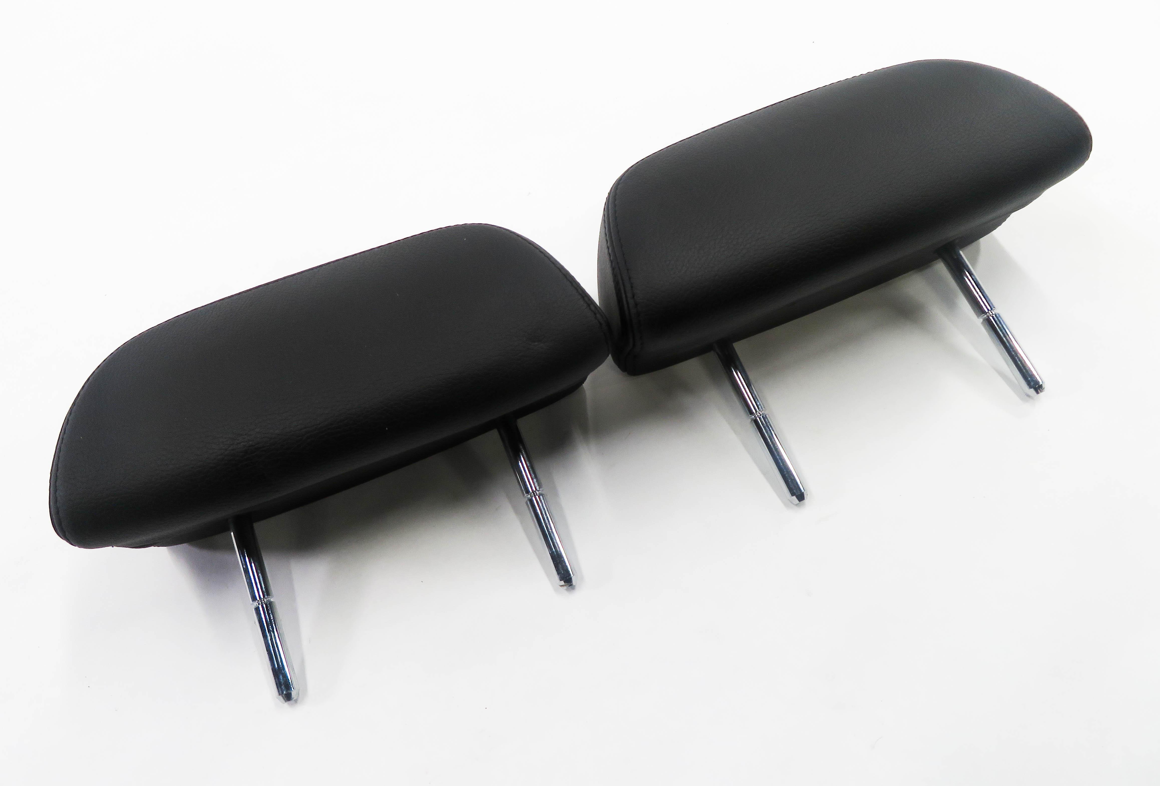 2009 BMW M6 ///M (E63) REAR LEFT & RIGHT HEADREST SET-2 (BLACK LEATHER MERINO) — exact item pictured