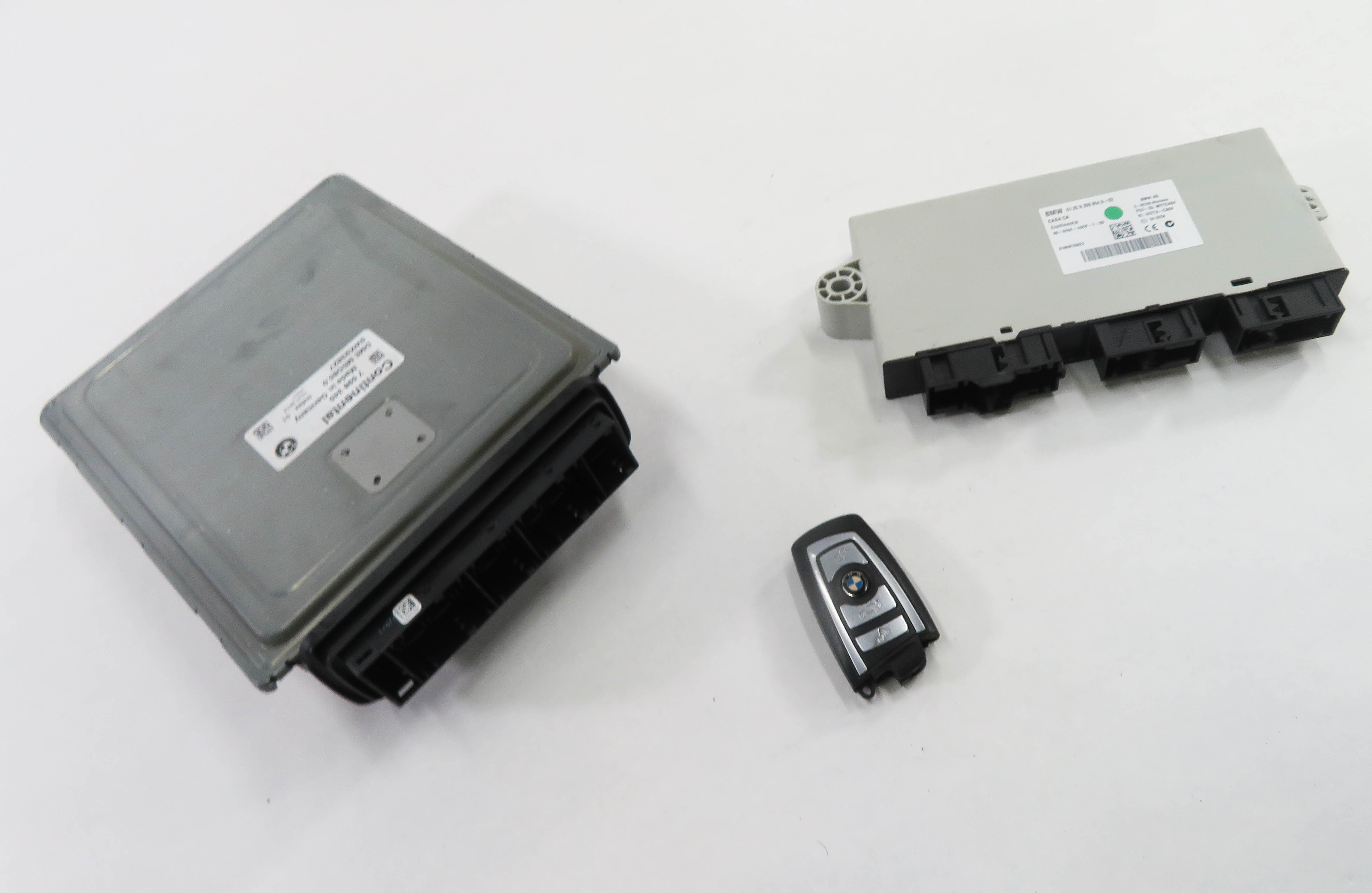 09-13 BMW 550i 650i 750i B7 (F01 F06 F10) 4.4L TURBO ENGINE CAS 4 MODULE KEY SET — exact item pictured