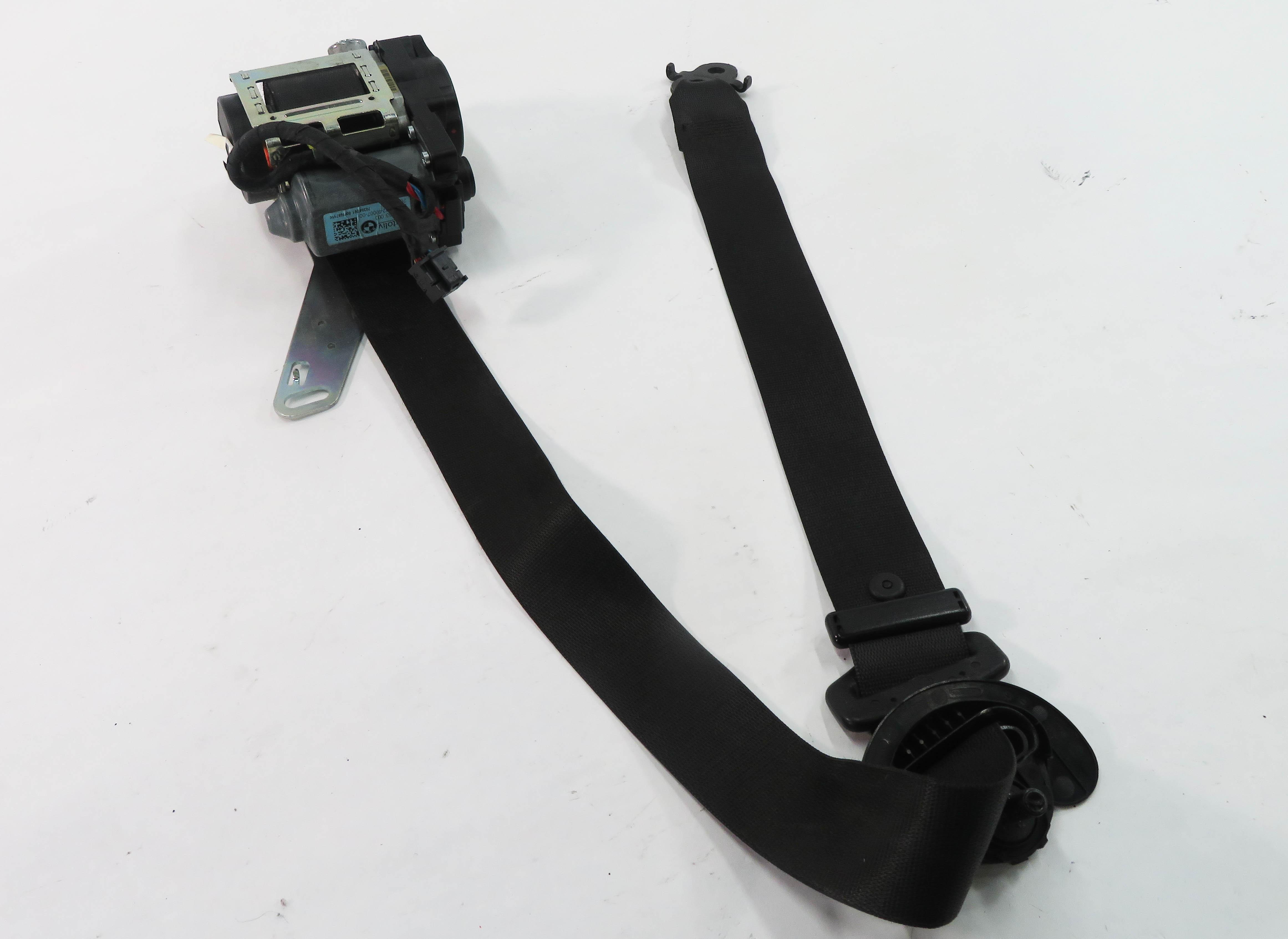 2009-2012 BMW 740i 750i 760i B7 (F01) LEFT DRIVER SEATBELT RETRACTOR (BLACK) — exact item pictured