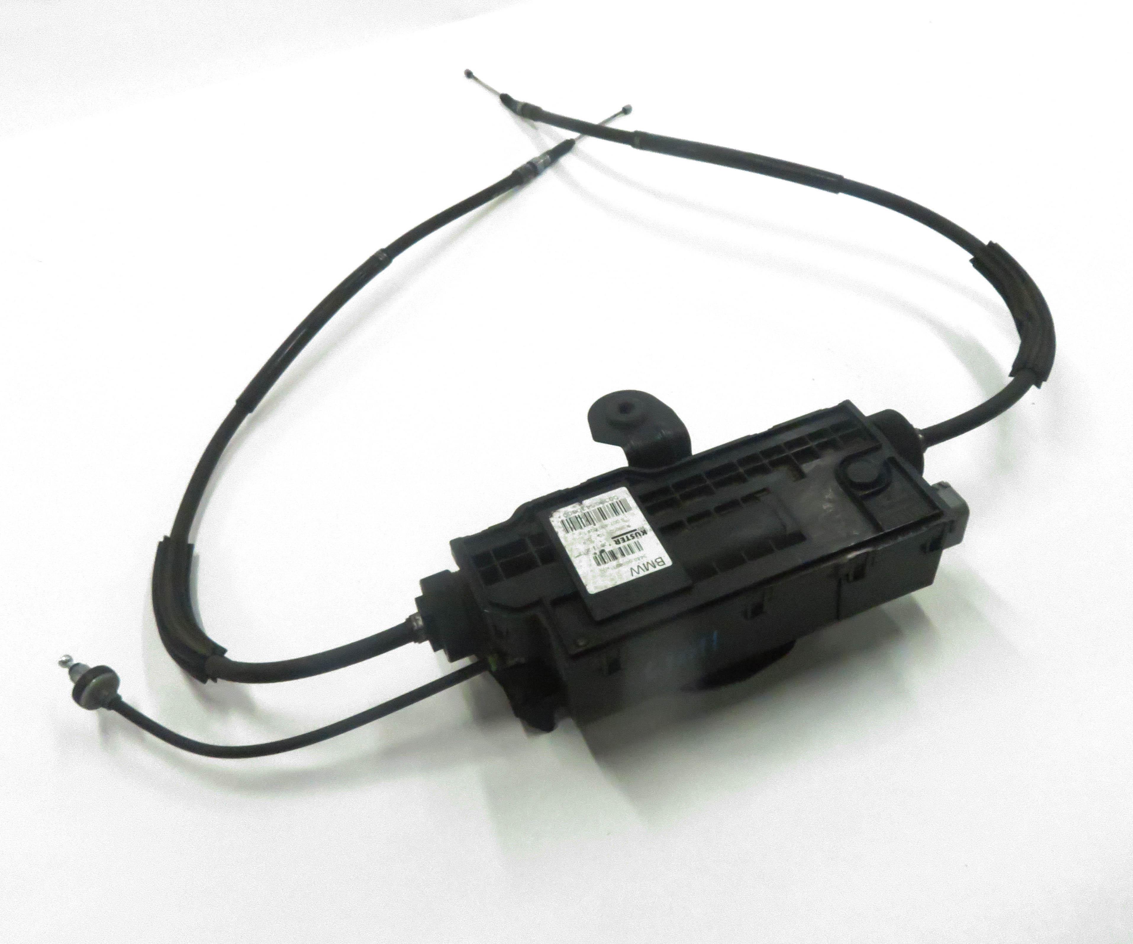 2009 BMW 750i (F01) PARKING BRAKE ACTUATOR MOTOR w/ CABLES — exact item pictured