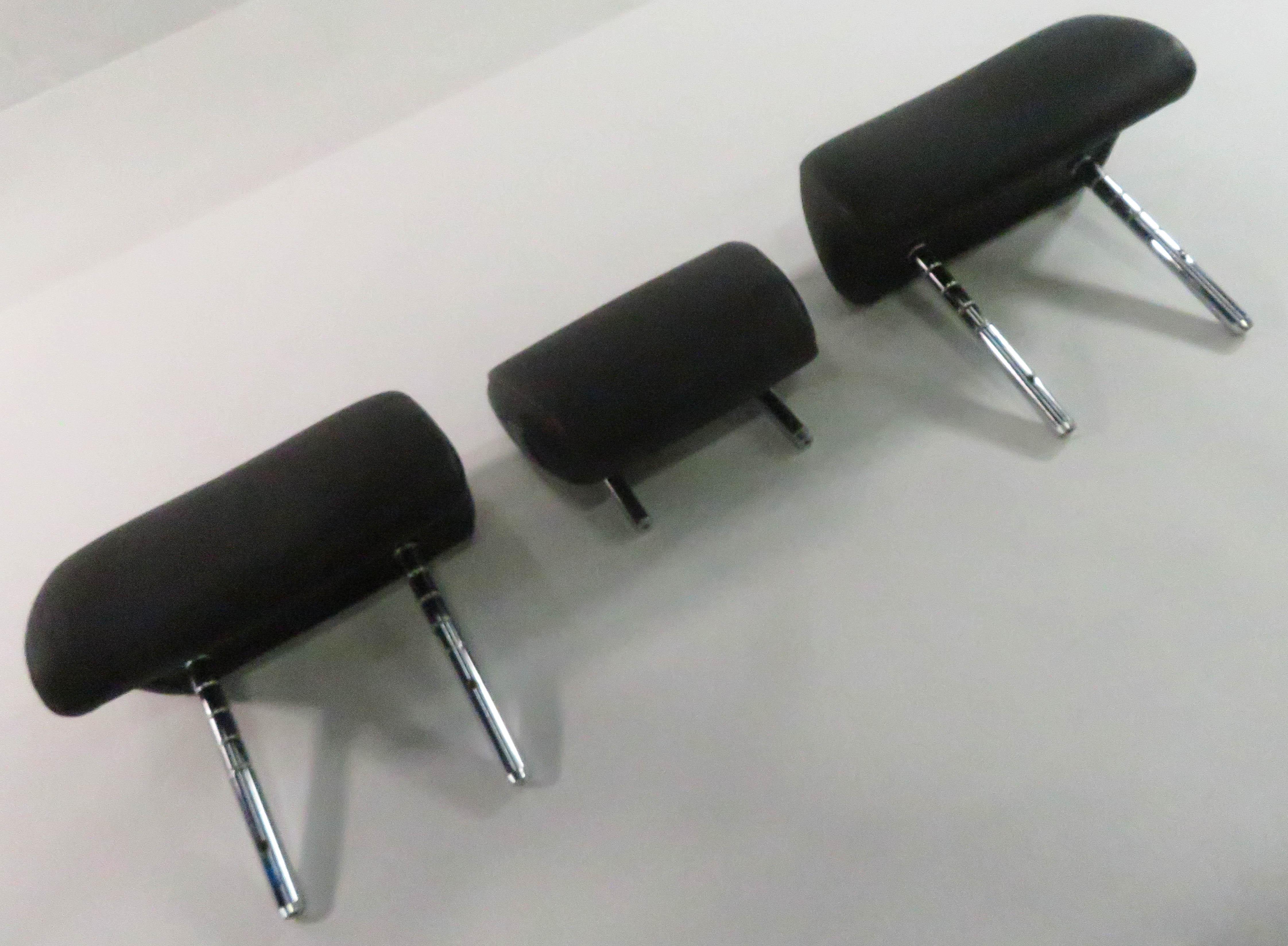 2009 BMW 750i (F01) REAR SEAT LEFT / CENTER / RIGHT HEADREST SET (BLACK LEATHER) — exact item pictured