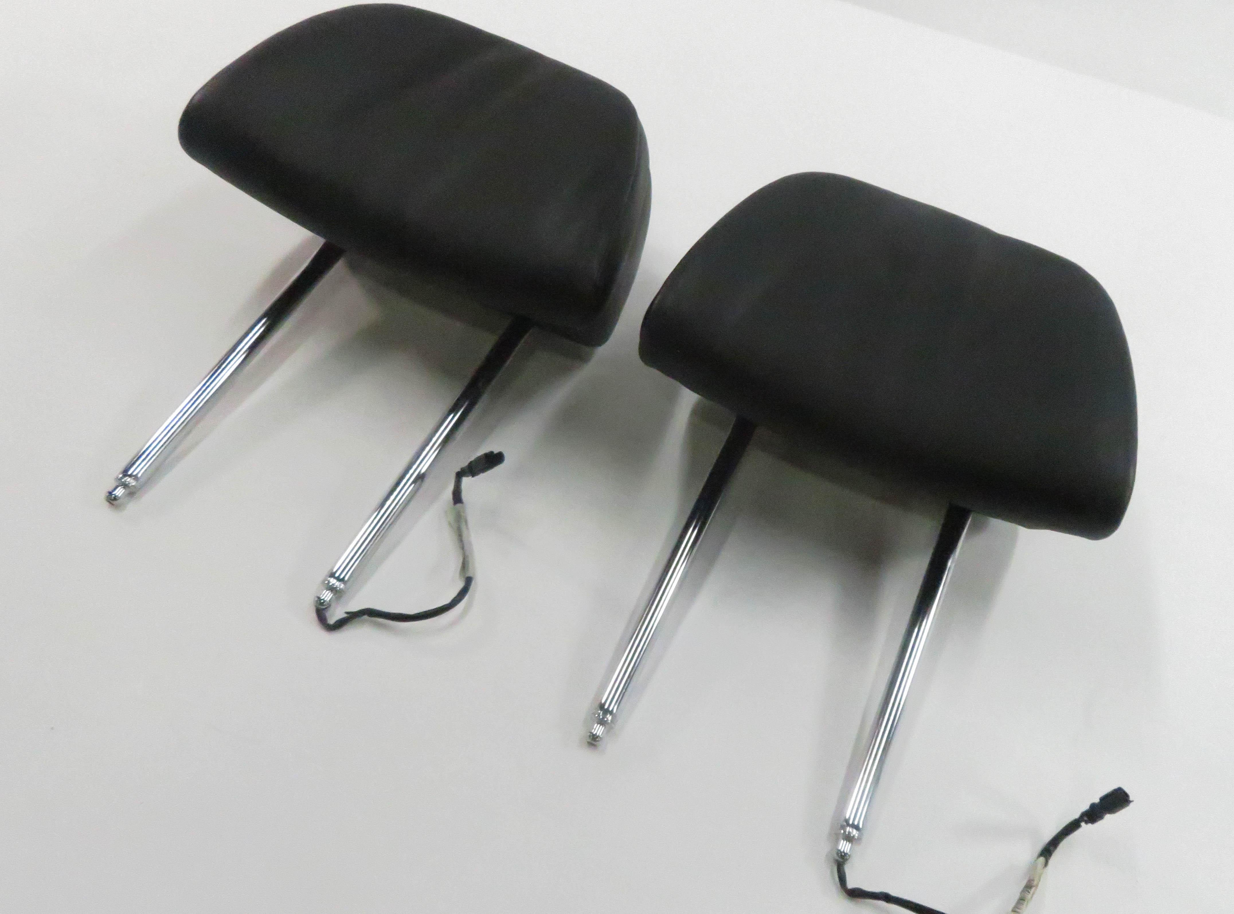 2009 BMW 750i (F01) FRONT LEFT & RIGHT SEAT ACTIVE HEADREST SET (BLACK LEATHER) — exact item pictured