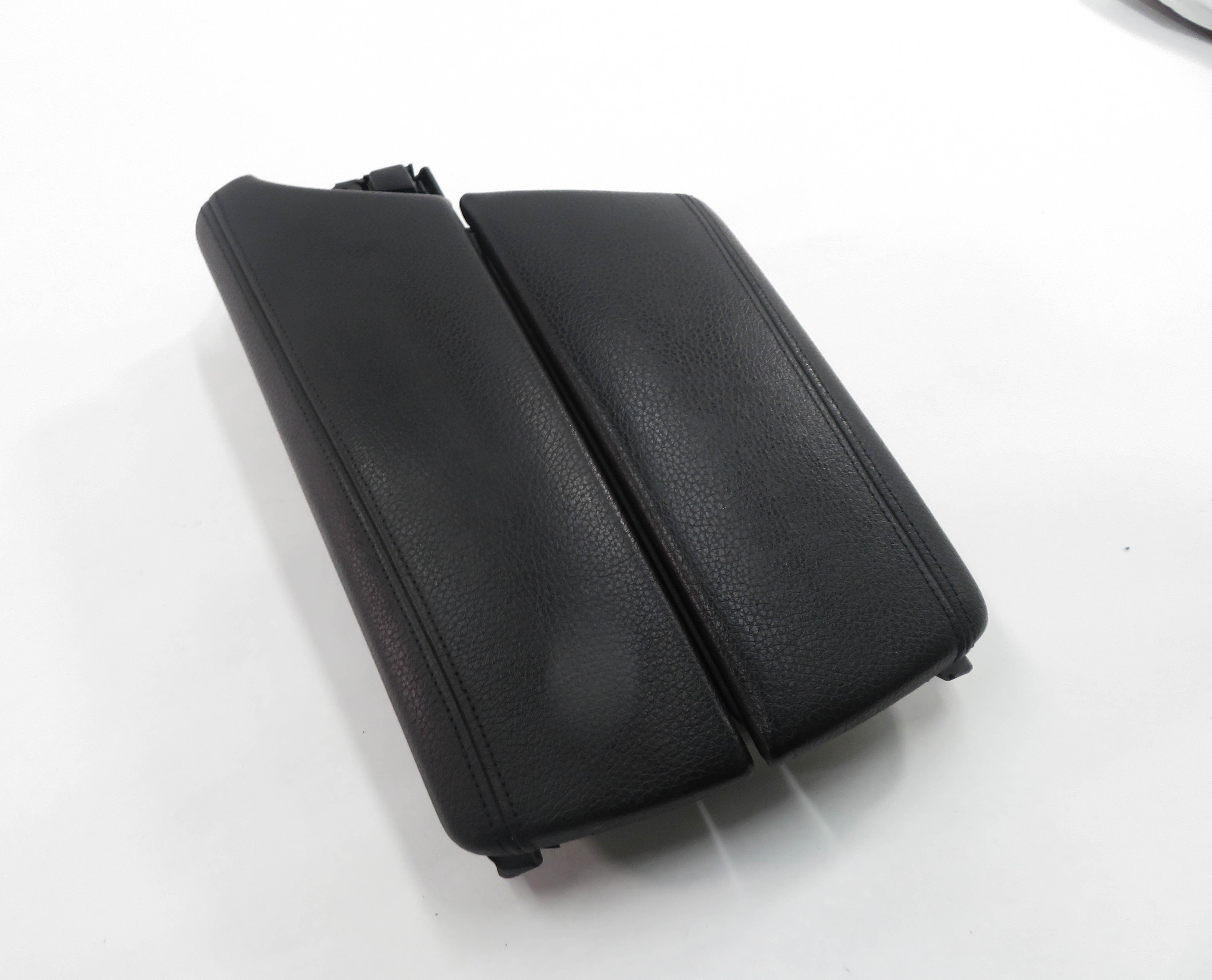 2011 BMW 528i 535i 550i (F10) FRONT CENTER CONSOLE ARM REST LID (BLACK LEATHER) — exact item pictured