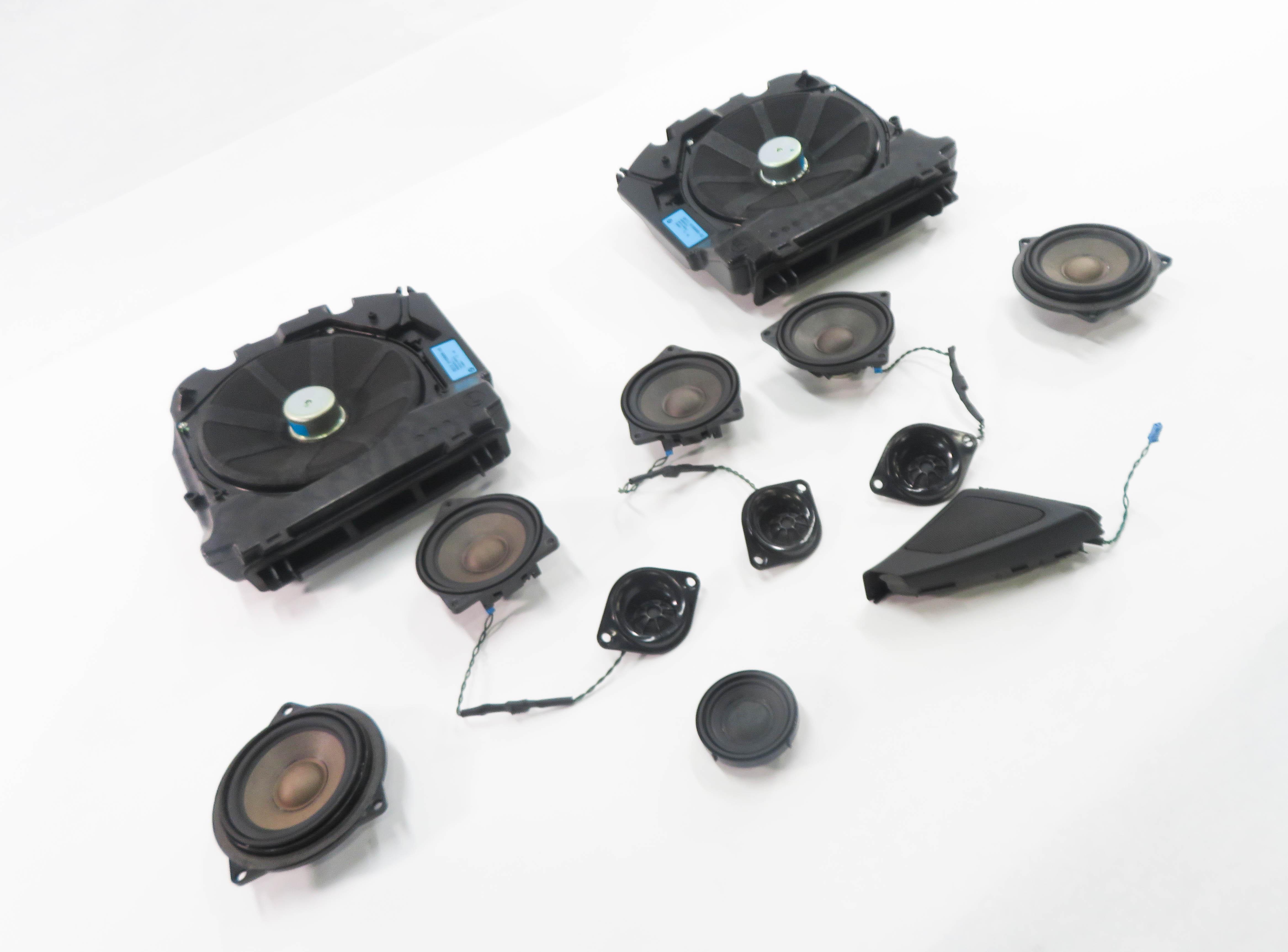 2011 BMW 535i (F10) HiFi AUDIO SUB SUBWOOFER TWEETER SPEAKER SET-12 — exact item pictured