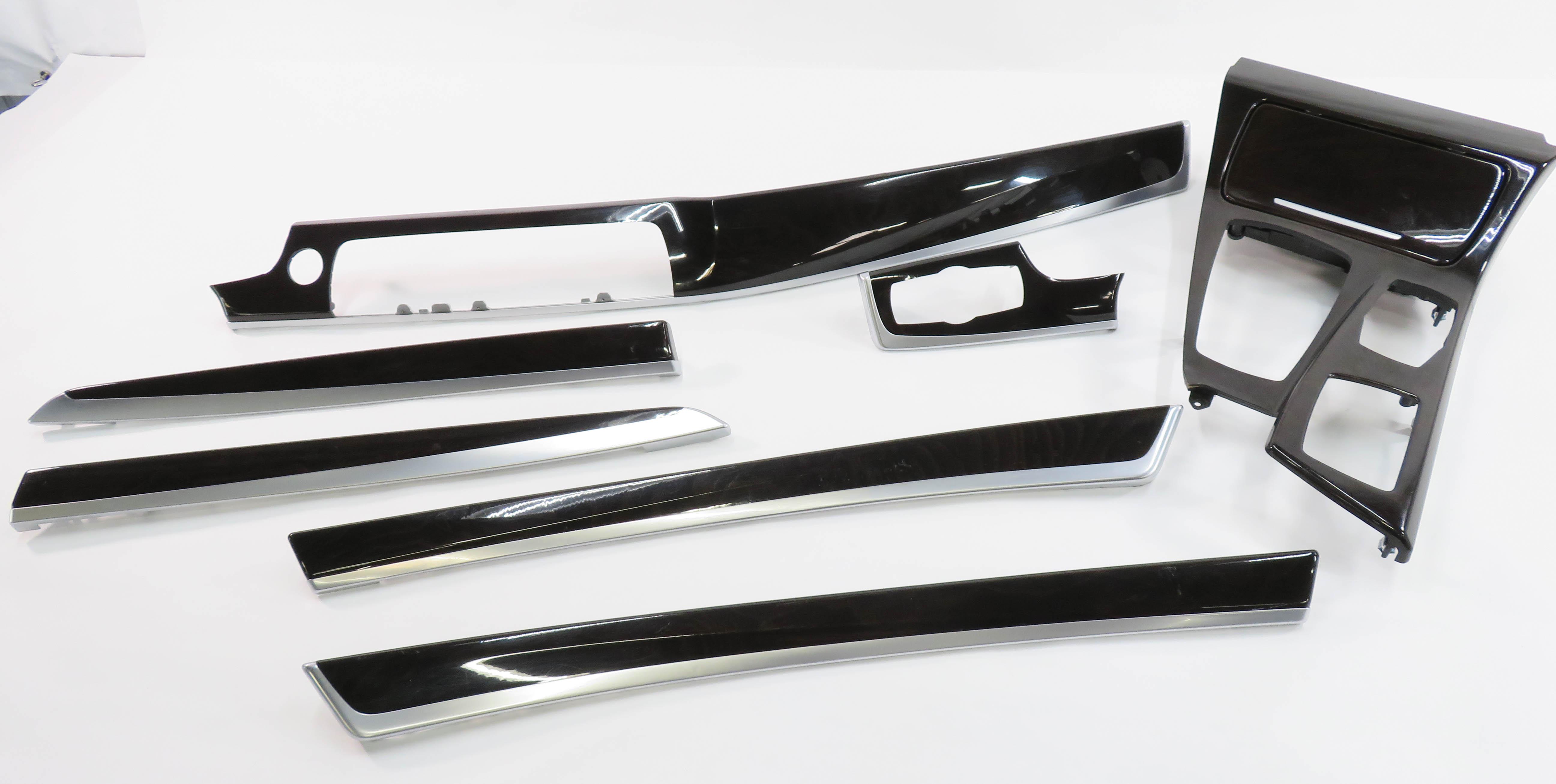 2011 BMW 535i (F10) DASH DOOR CONSOLE (FINE ASH GRAIN) WOOD TRIM SET-7 — exact item pictured